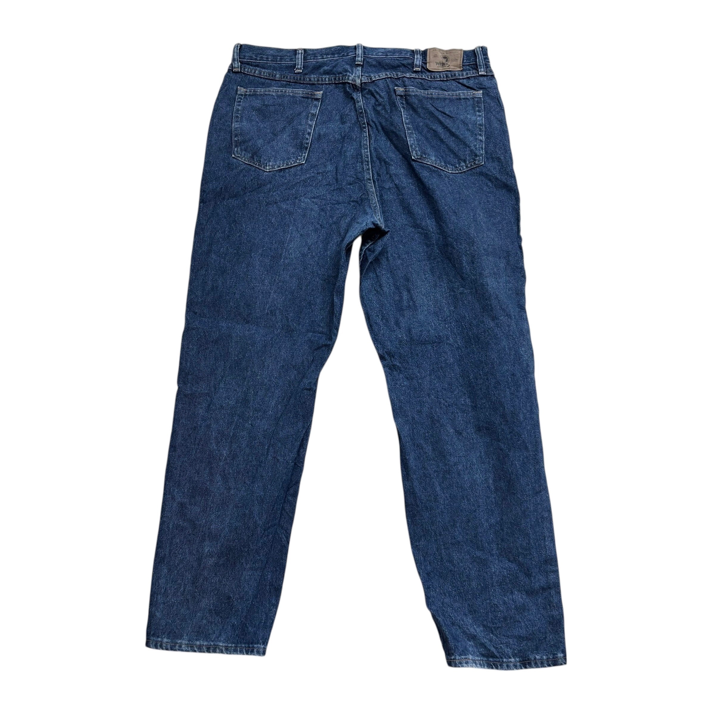 Wrangler Jeans W41 L34 Mens Dark Blue Relaxed Straight Fit Denim (E)