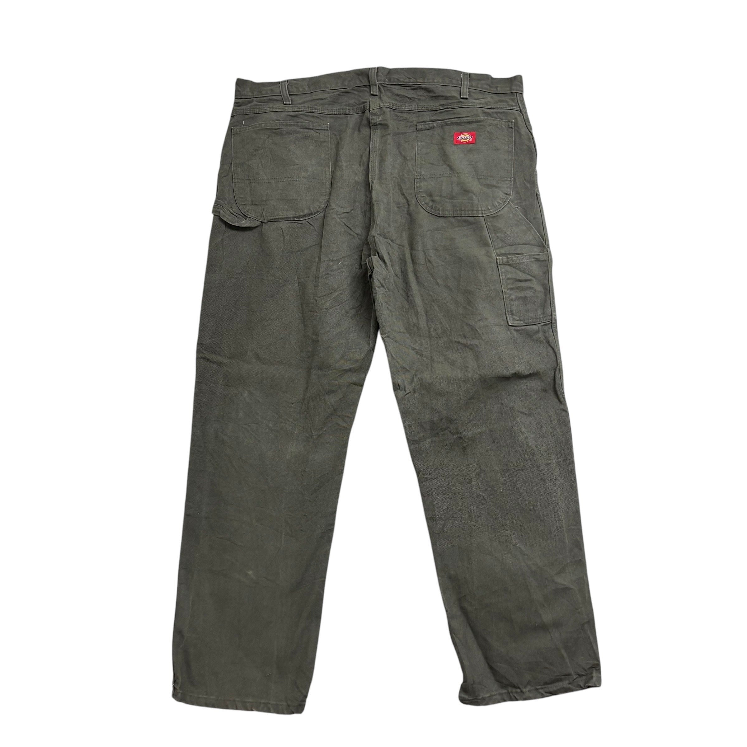 Dickies Carpenter Pants W42 L32 Mens Green Relaxed Straight Trousers Jeans (E)