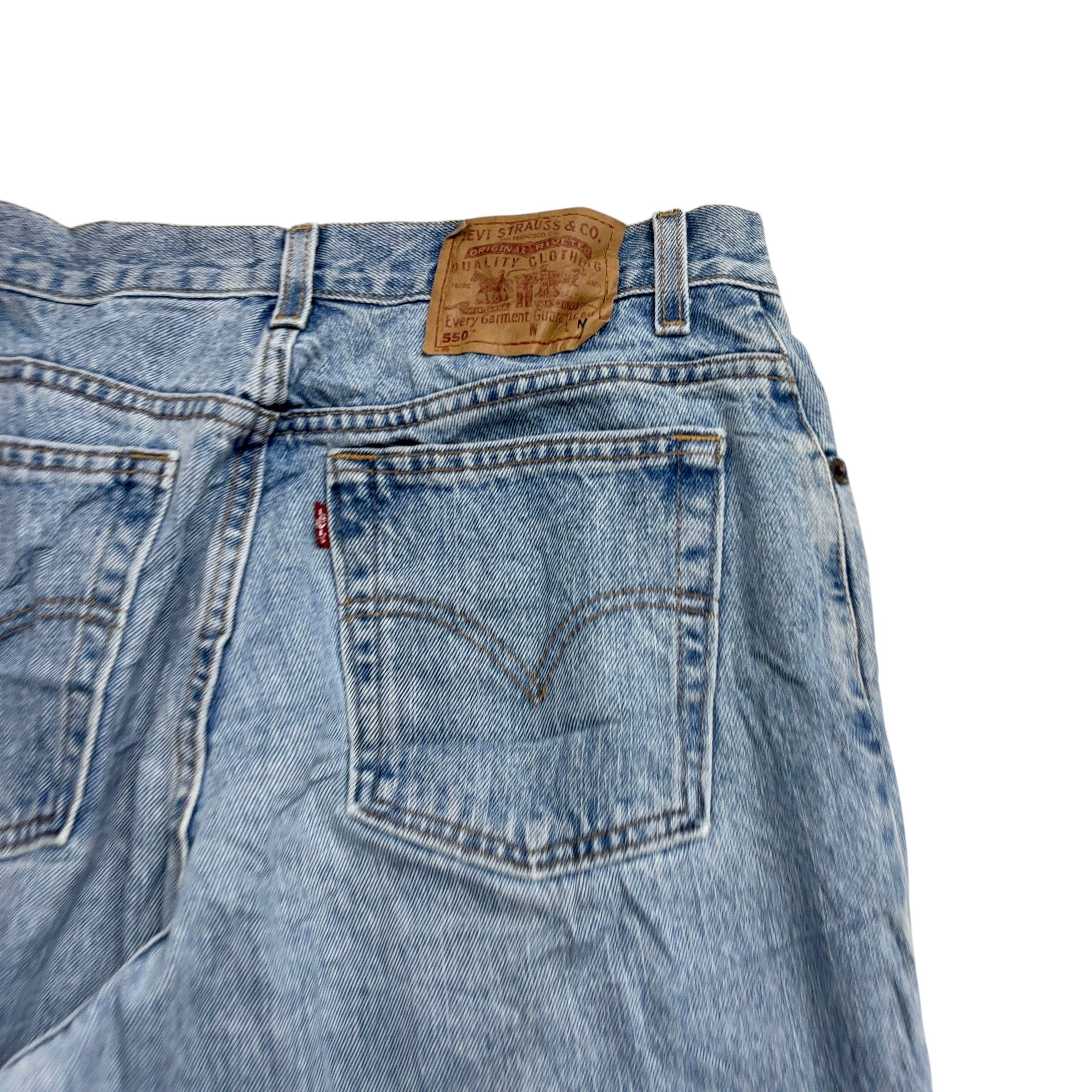 Levis 550 Jeans W30 L31 Womens Light Blue Relaxed Tapered Mom Fit Vintage Denim