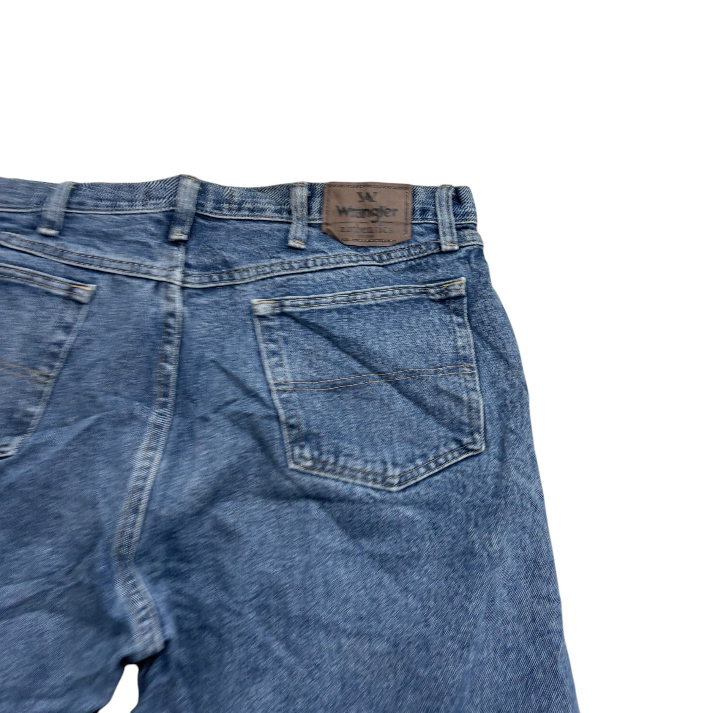 Wrangler Jeans W38 L32 Mens Mid Blue Baggy Relaxed Straight Fit Denim