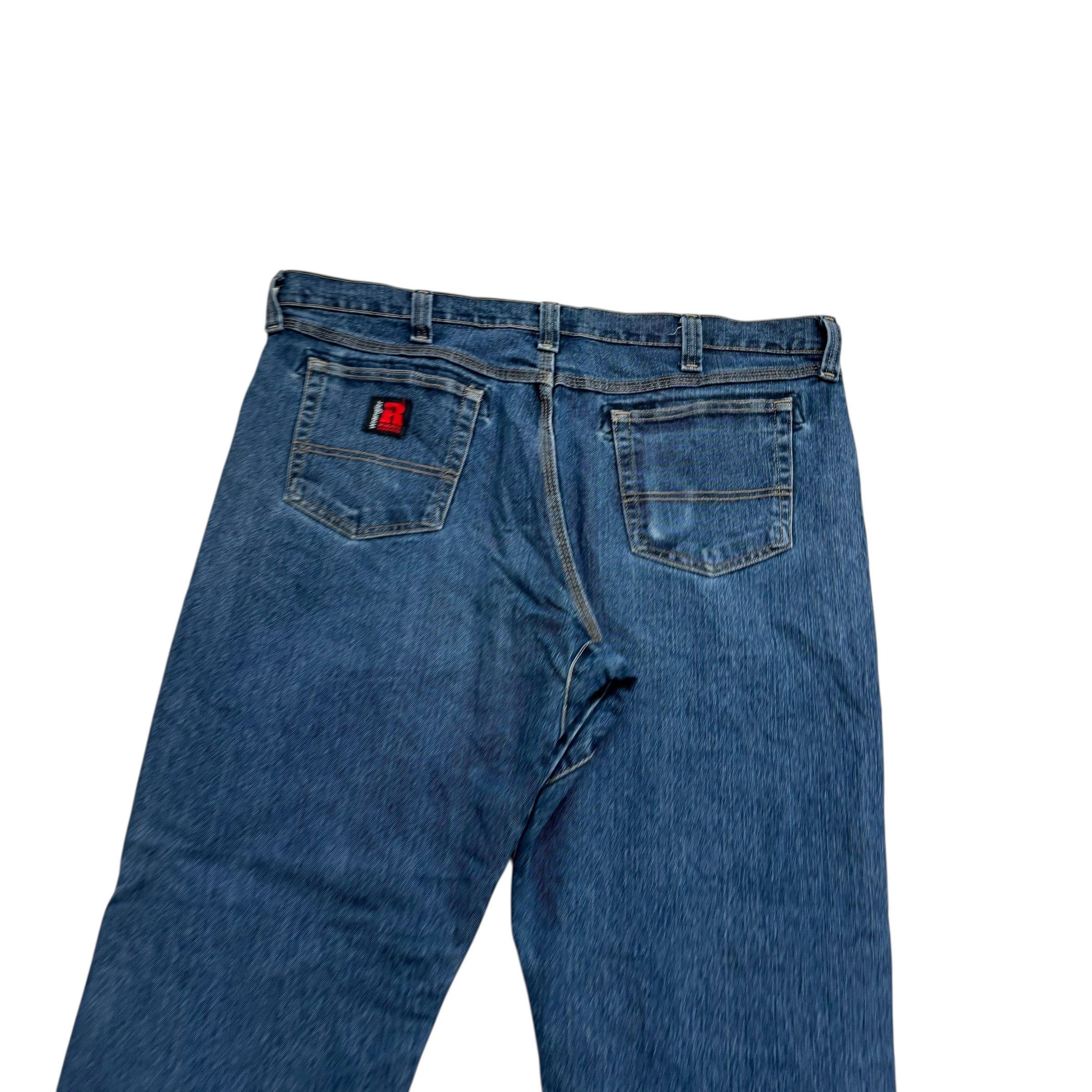 Wrangler Jeans W40 L30 Mens Dark Blue Relaxed Straight Fit Stretch Denim (E)