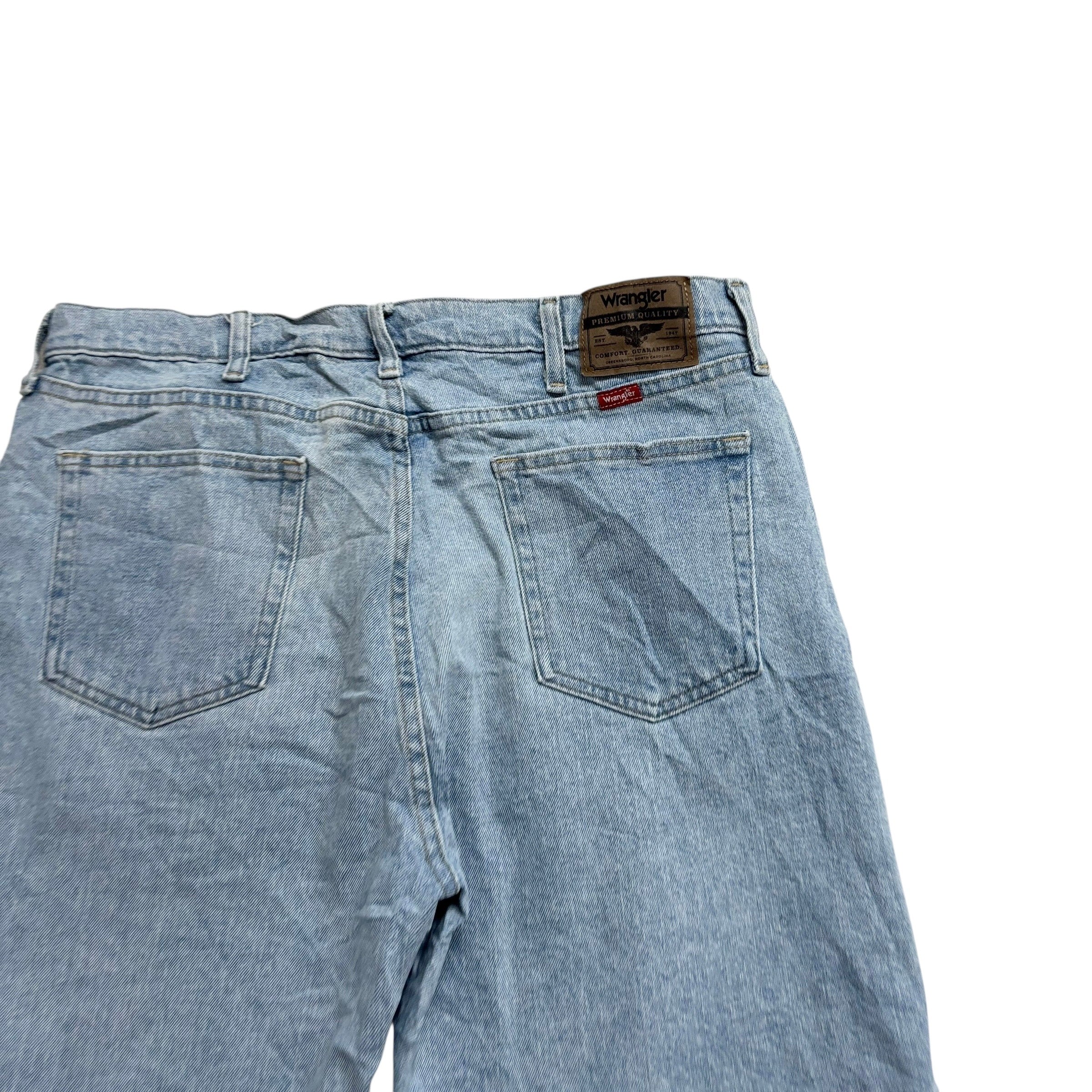 Wrangler Baggy Jorts W36 Mens Denim Shorts Light Blue Relaxed Fit Stretch