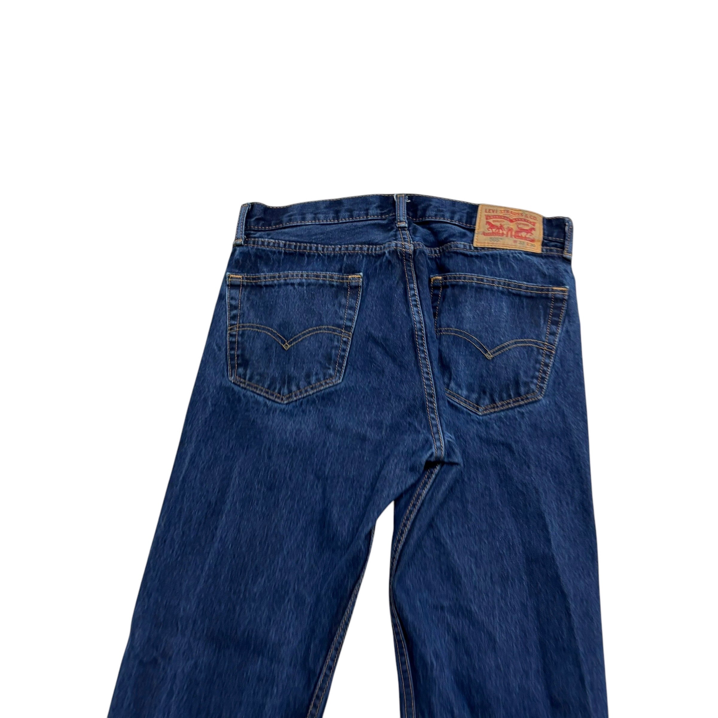 Levis 505 Jeans W33 L29 Mens Dark Blue Regular Straight Fit Denim