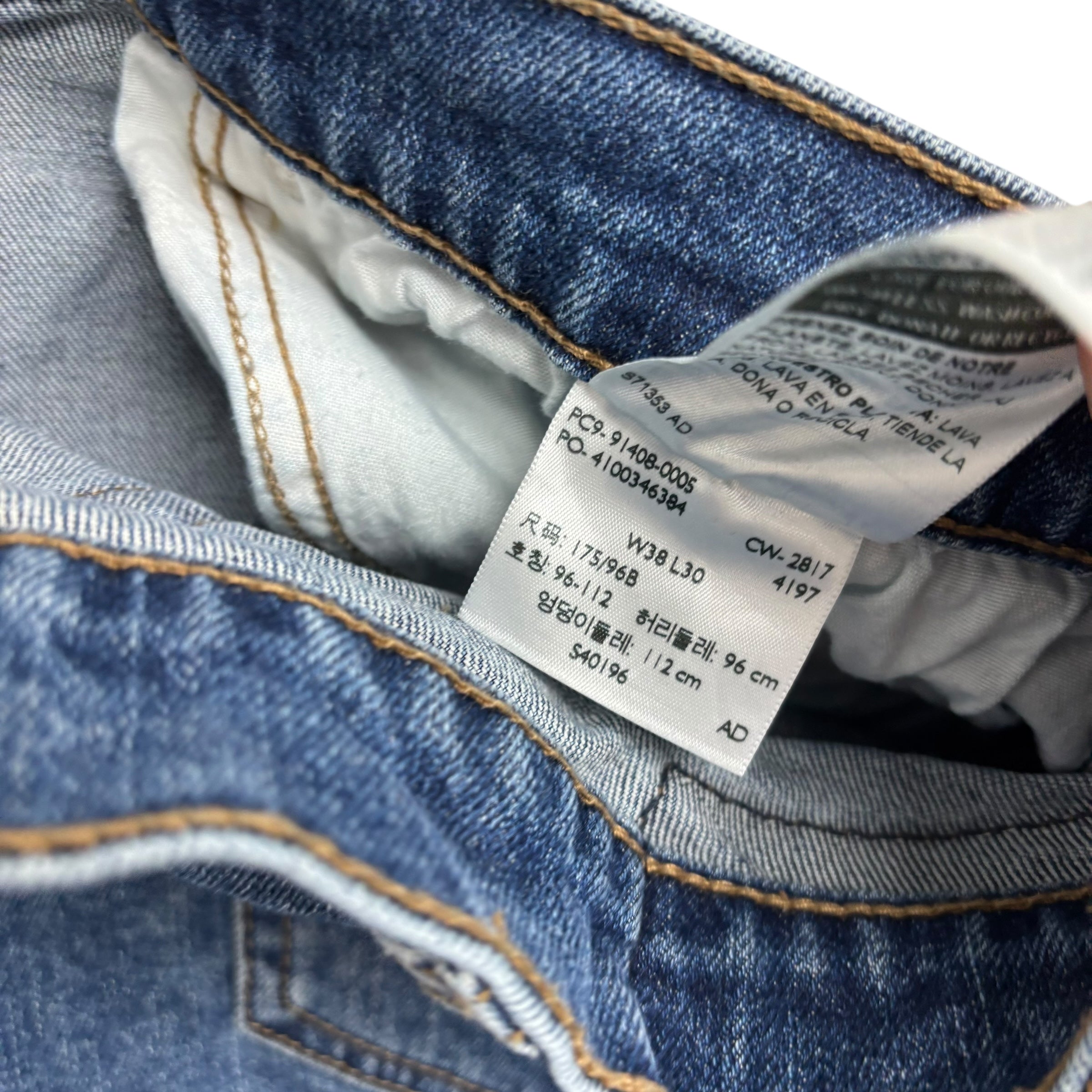 Levis Signature Jeans W38 L26 Mens Mid Blue Relaxed Fit Stretch Denim