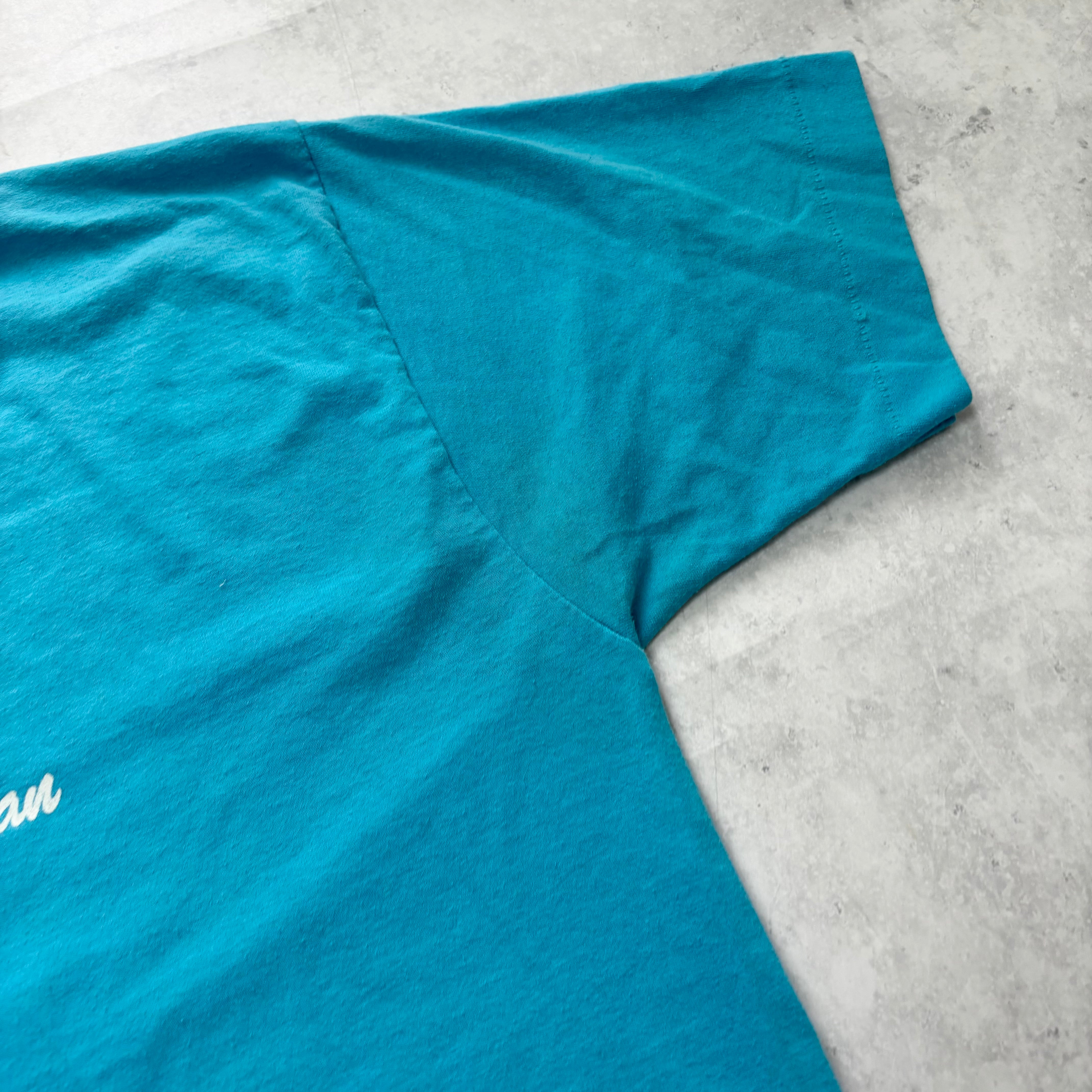 Vintage T Shirt Mens XXL Blue Single Stitch Graphic Print 90s USA