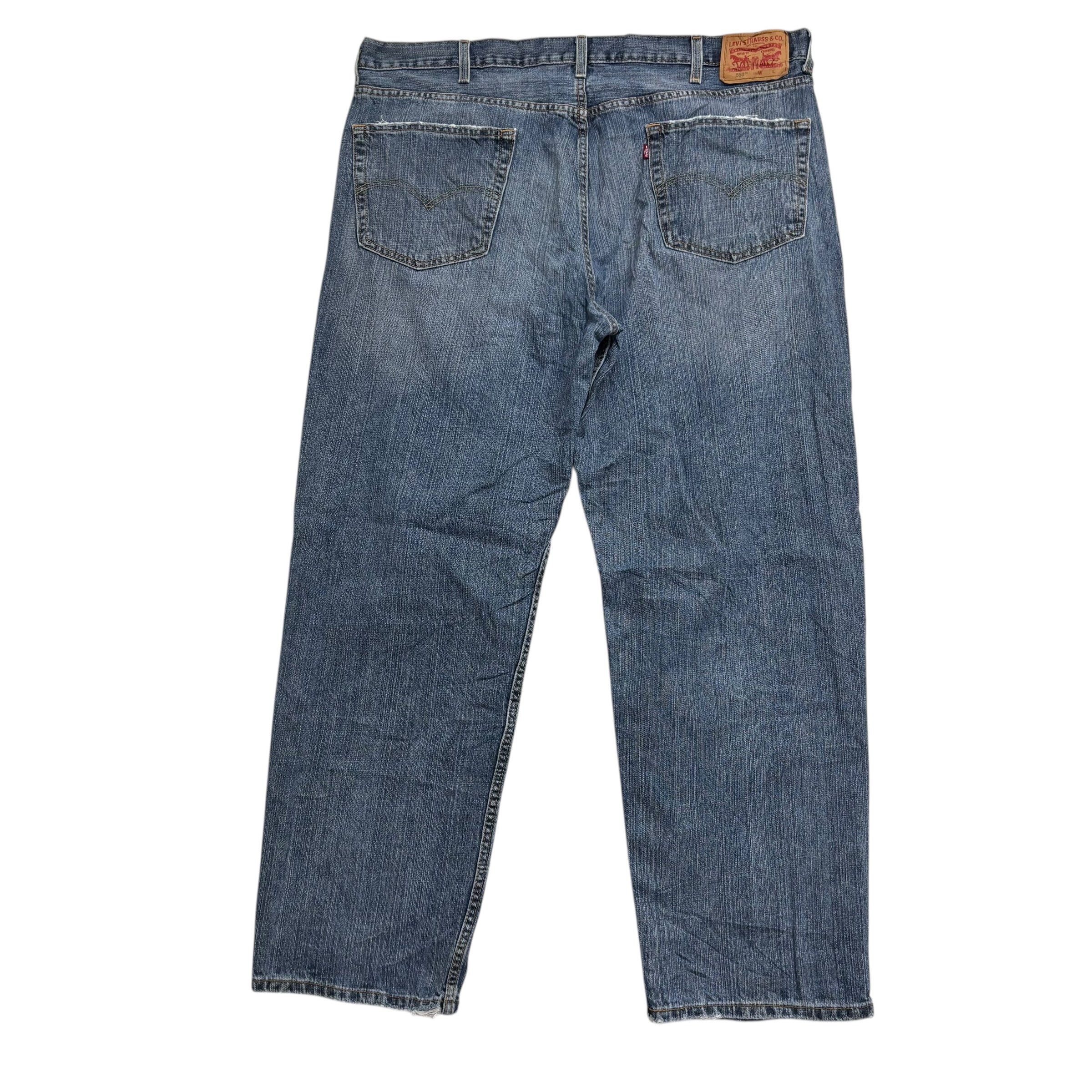 Levis 550 Jeans W44 L32 Mens Mid Blue Baggy Relaxed Straight Fit Denim