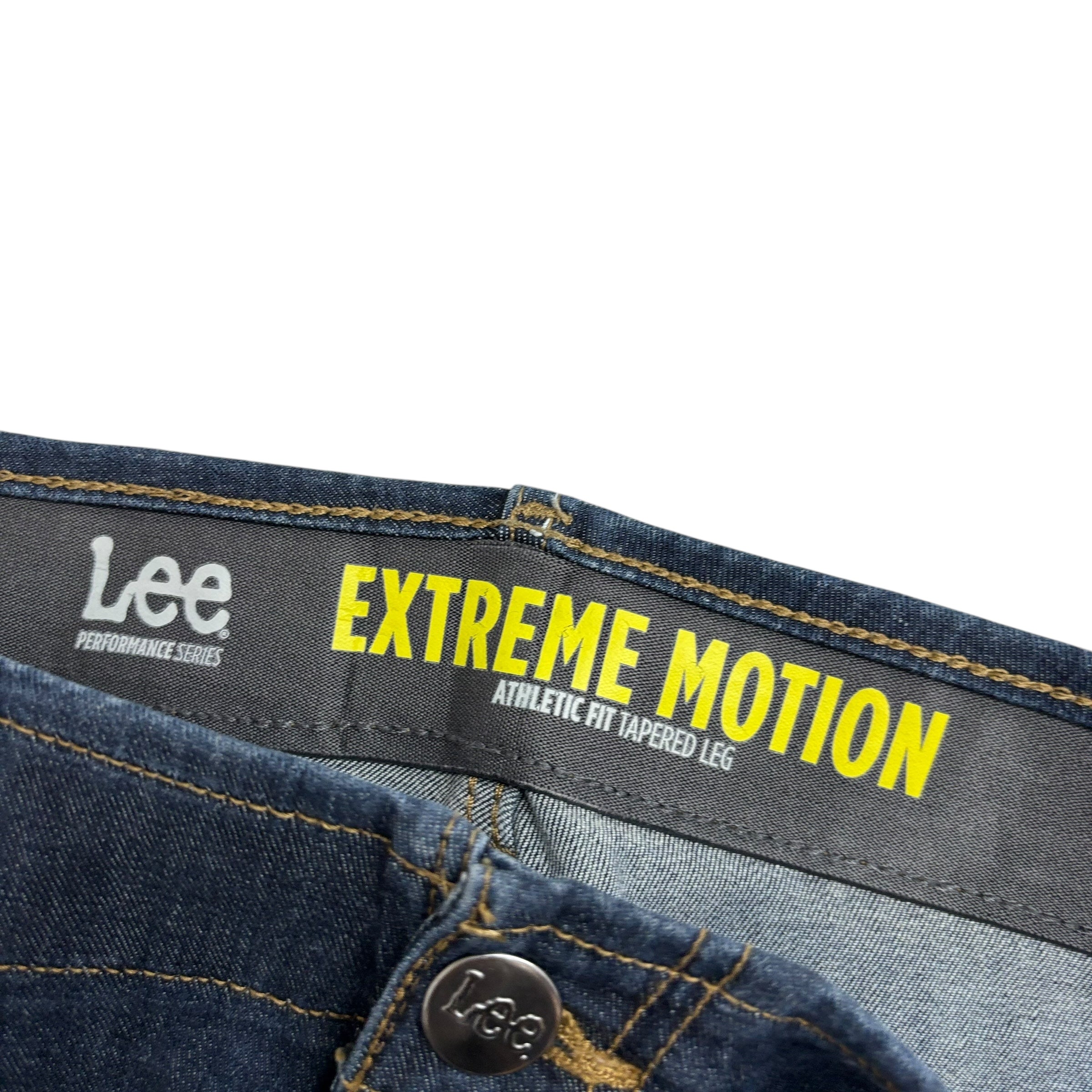 Lee Jeans W38 L30 Mens Dark Blue Athletic Tapered Fit Stretch Denim (E)