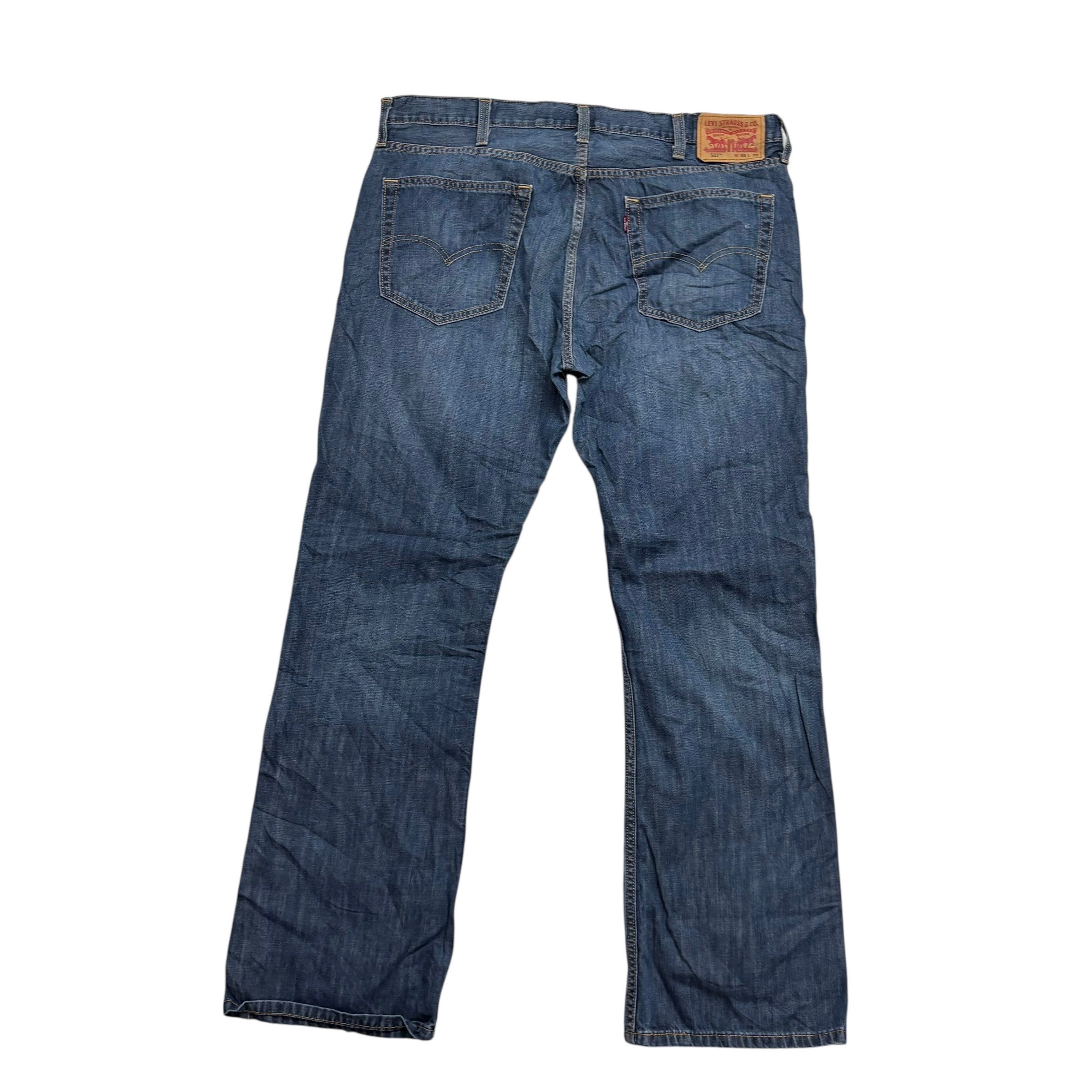 Levis 527 Jeans W38 L32 Mens Dark Blue Slim Bootcut Fit Denim