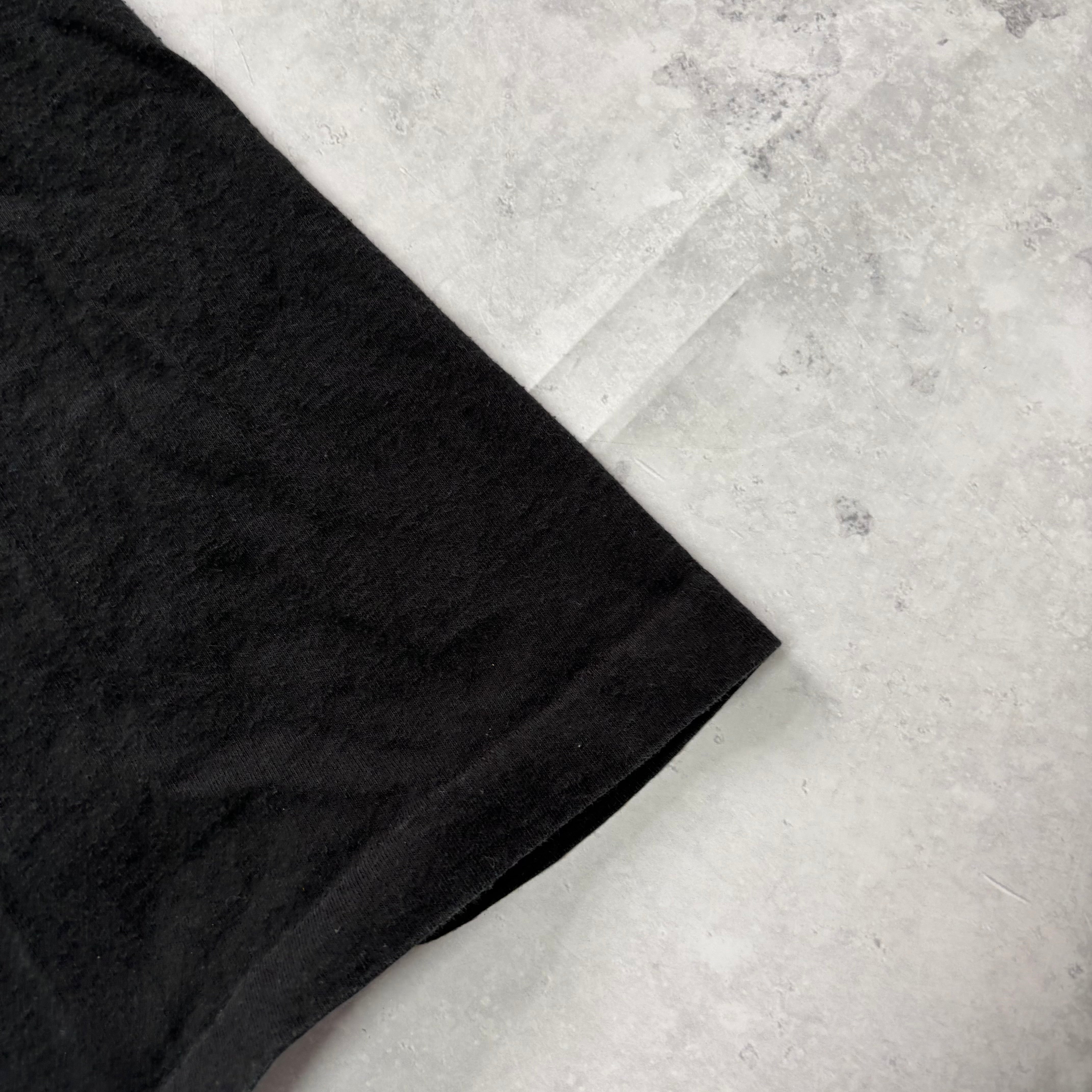 Vintage T Shirt Mens Small Black Single Stitch Graphic Print 90s Run Race