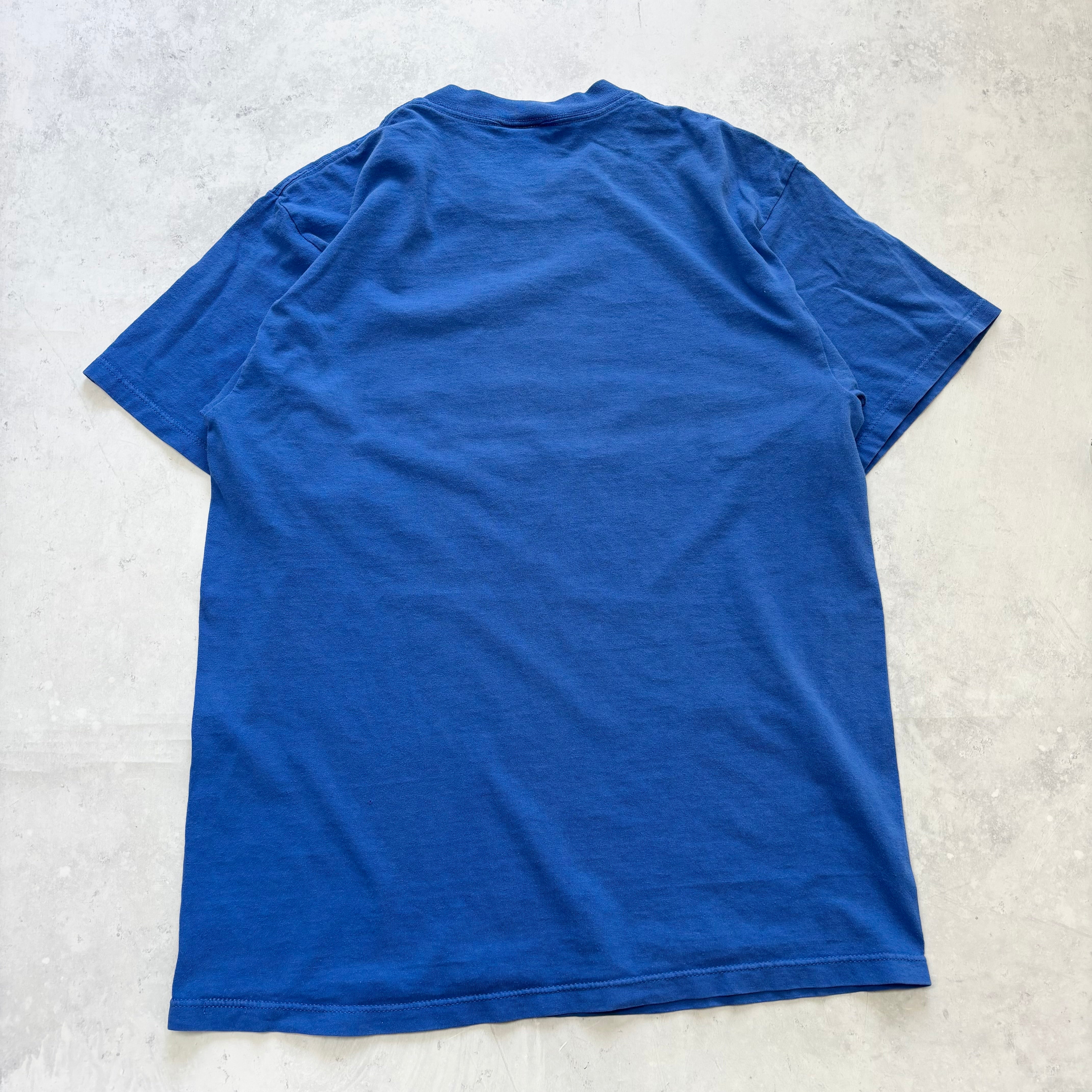 Vintage T Shirt Mens Large Blue Graphic Print 90s USA Tultex (E)