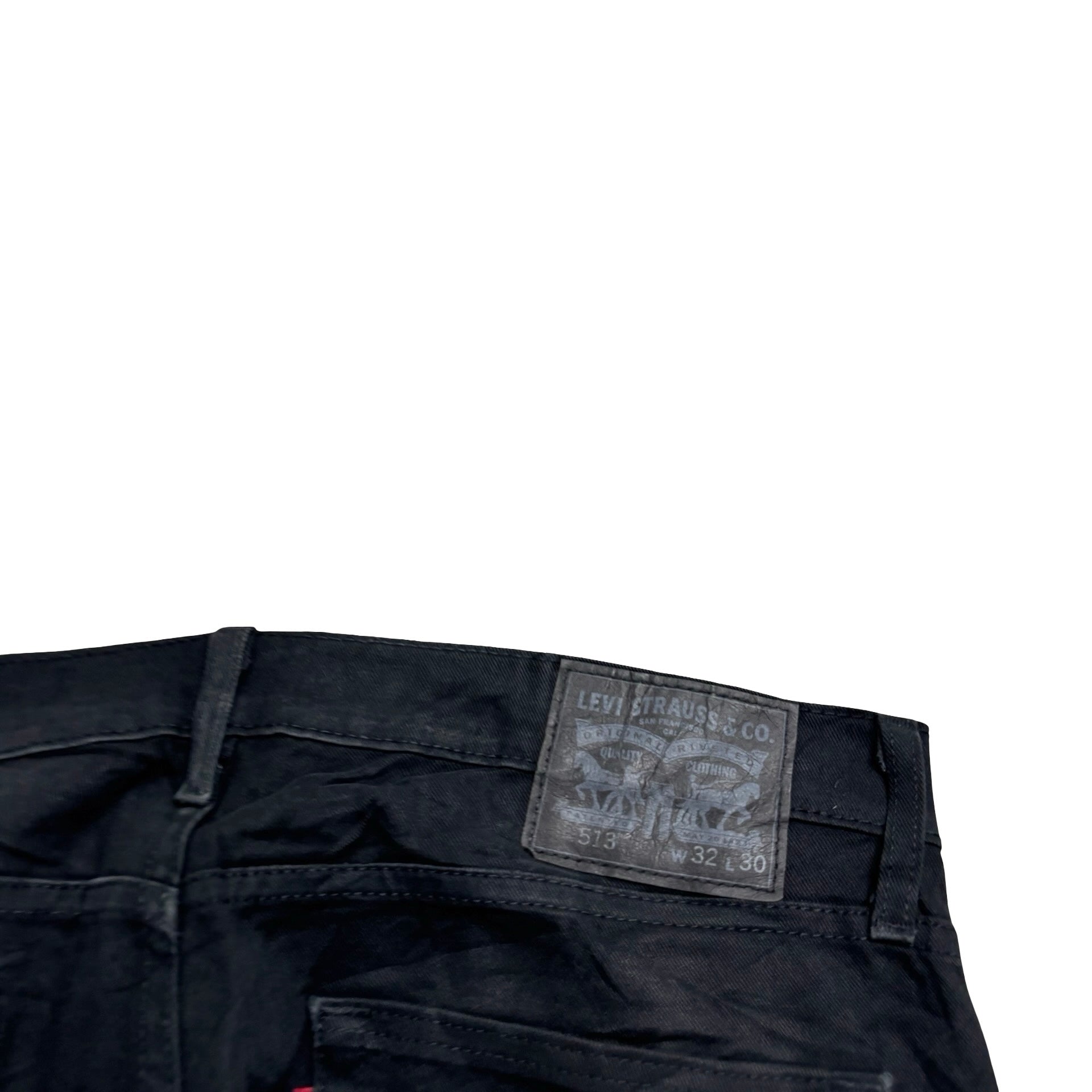 Levis 513 Jeans W34 L30 Mens Black Slim Straight Fit Stretch Denim