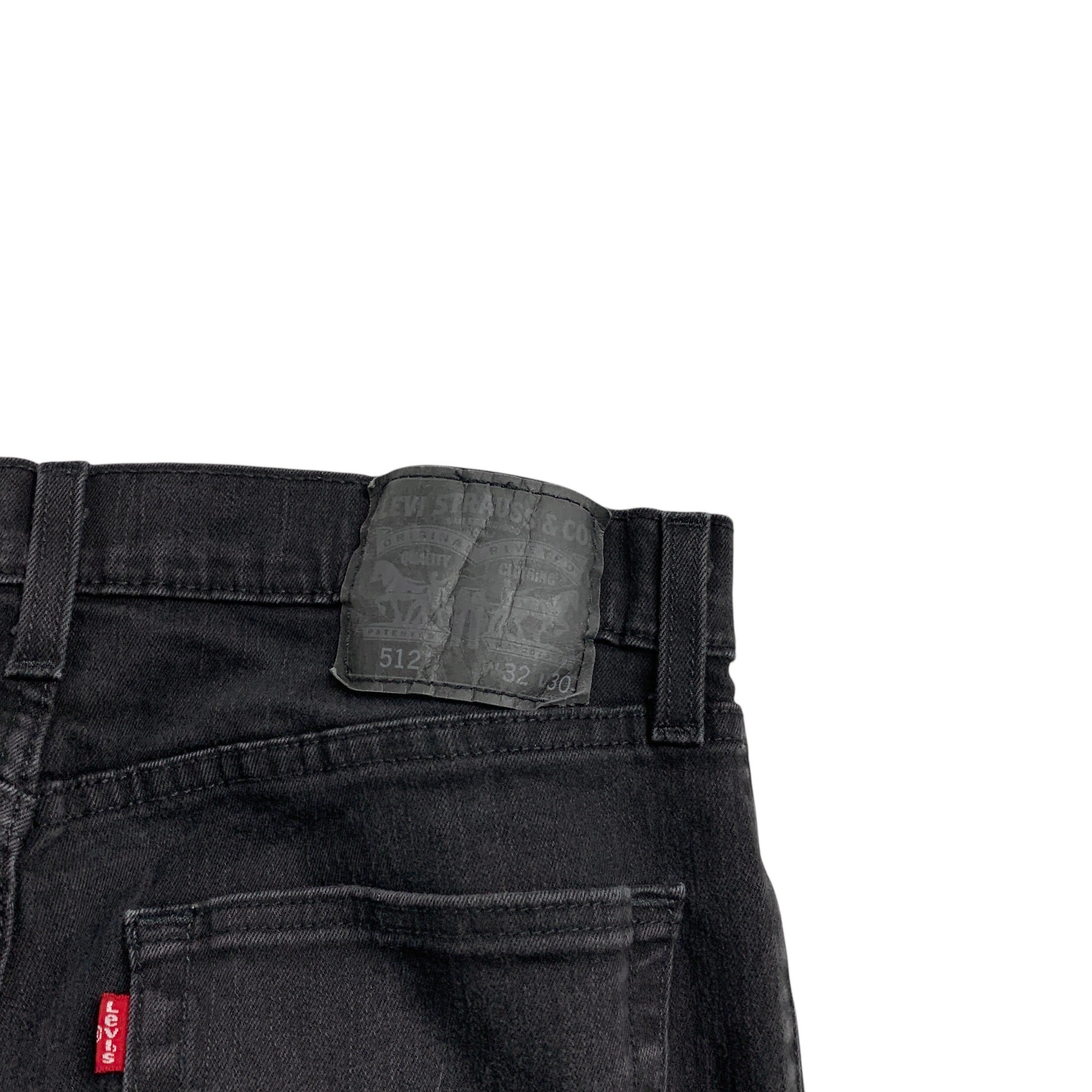 Levis 512 Jeans W31 L29 Mens Black Slim Tapered Fit Stretch Denim (E)