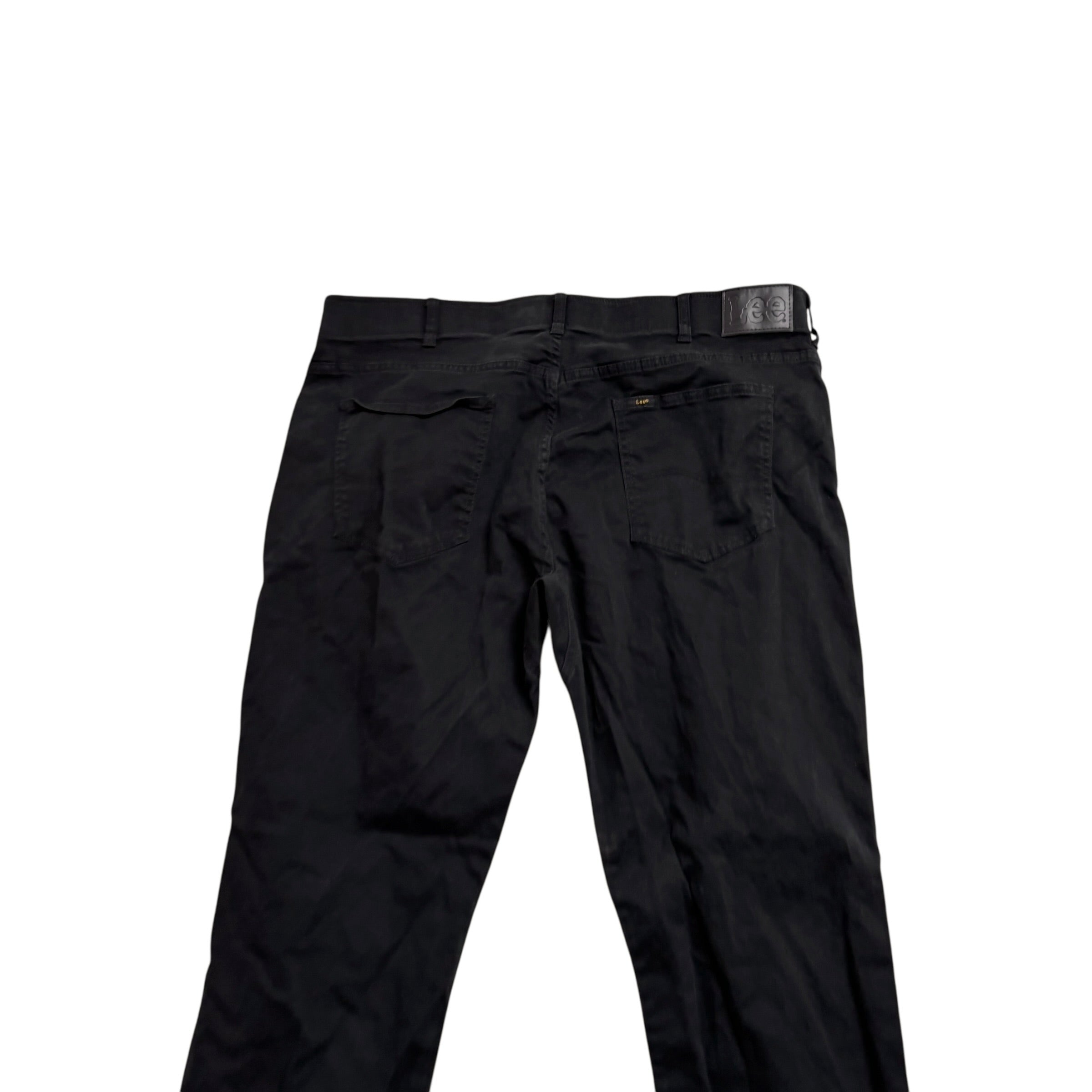 Lee Trousers W40 L32 Mens Black Regular Tapered Fit Stretch Pants (E)