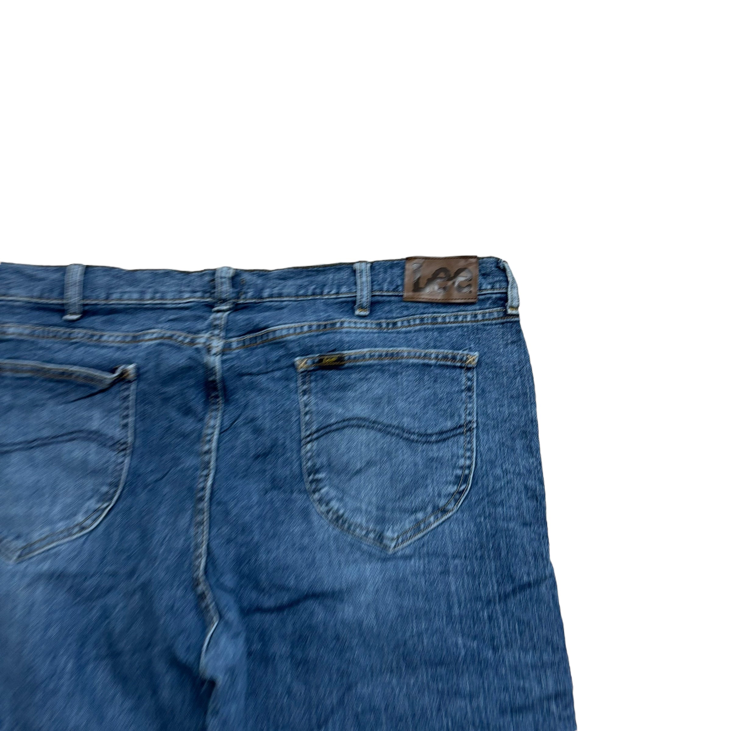 Lee Jeans W42 L32 Mens Mid Blue Regular Straight Fit Stretch Denim (E)