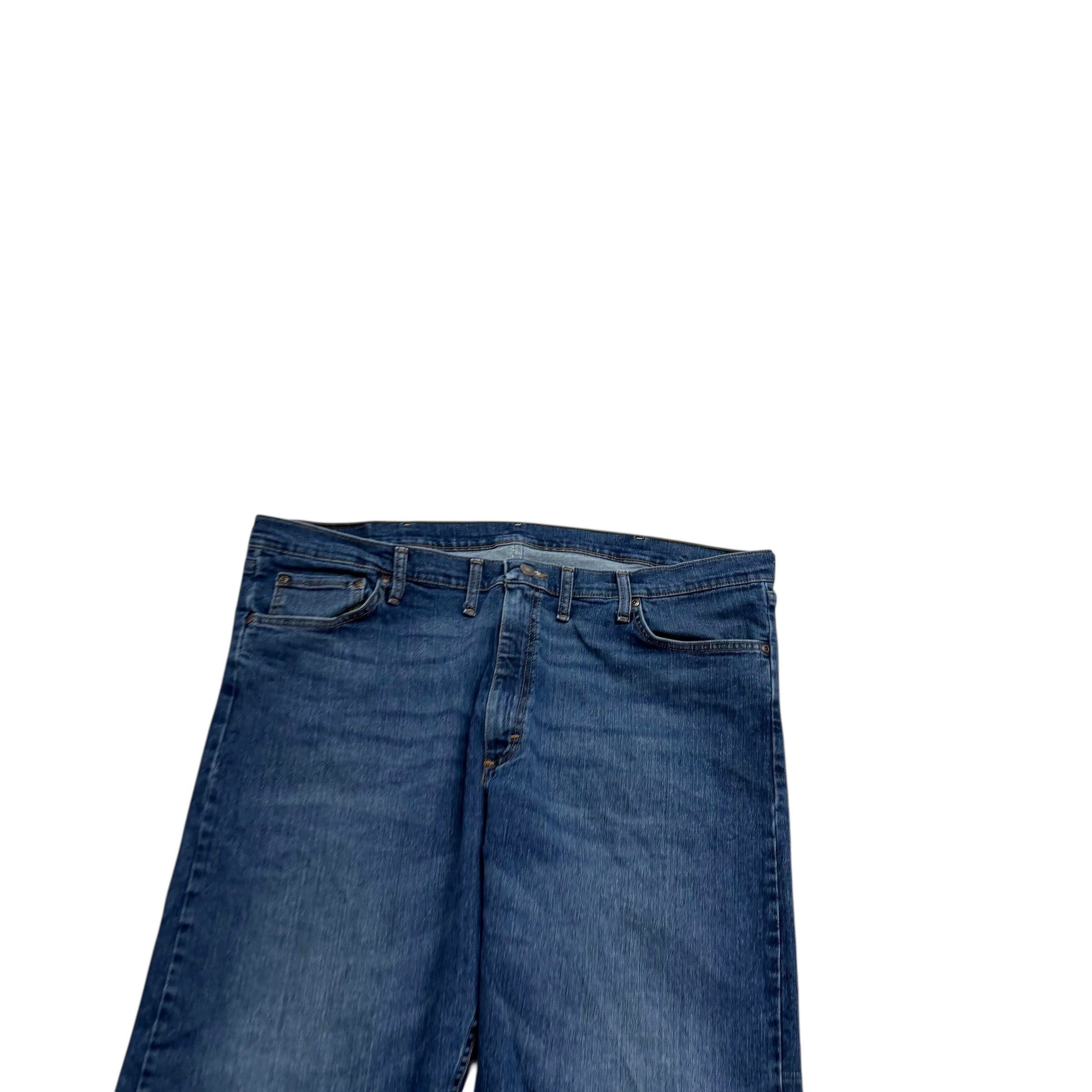 Wrangler Jeans W44 L30 Mens Dark Blue Relaxed Straight Fit Stretch Denim