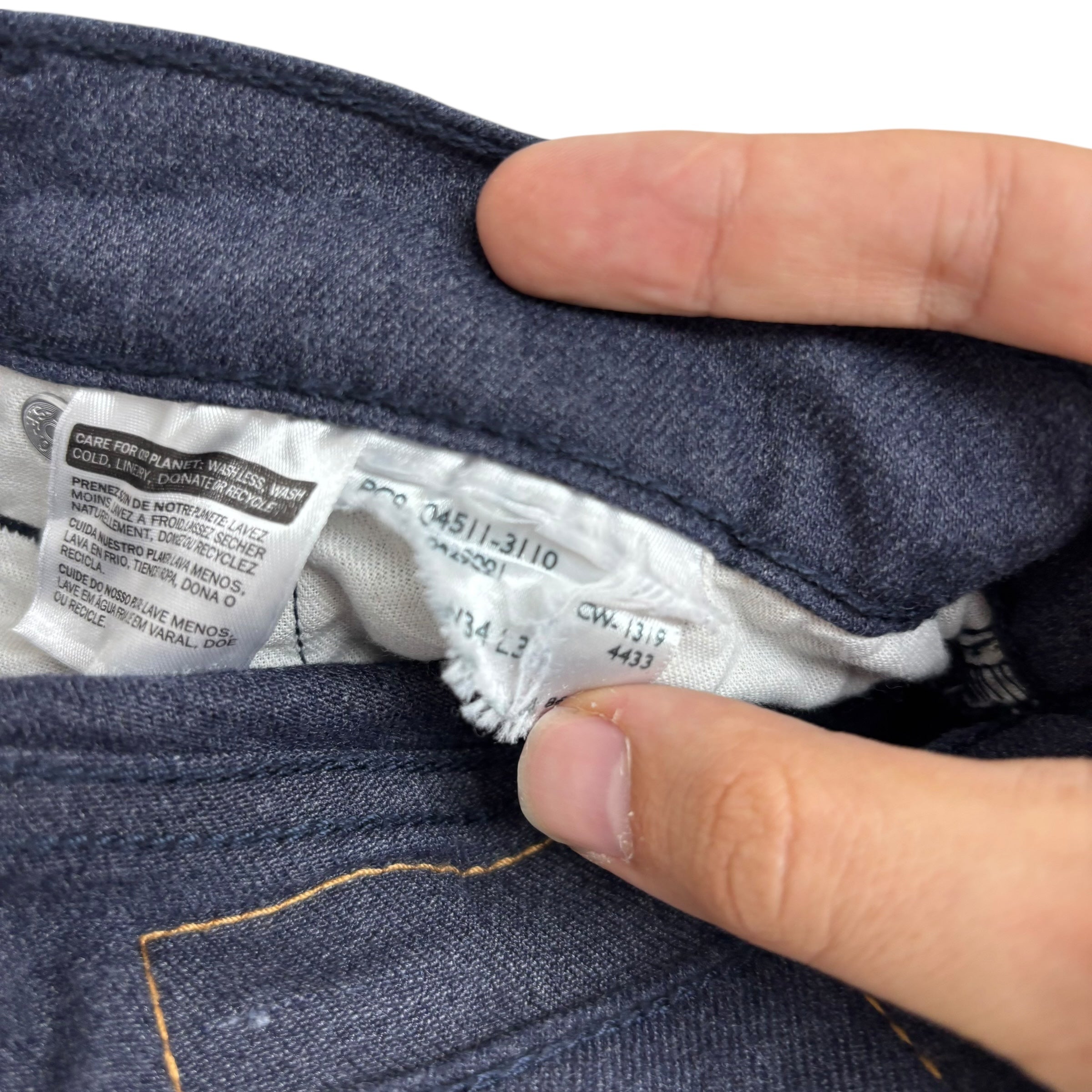 Levis 511 Trousers W34 L30 Mens Navy Blue Slim Fit Stretch Pants (E)