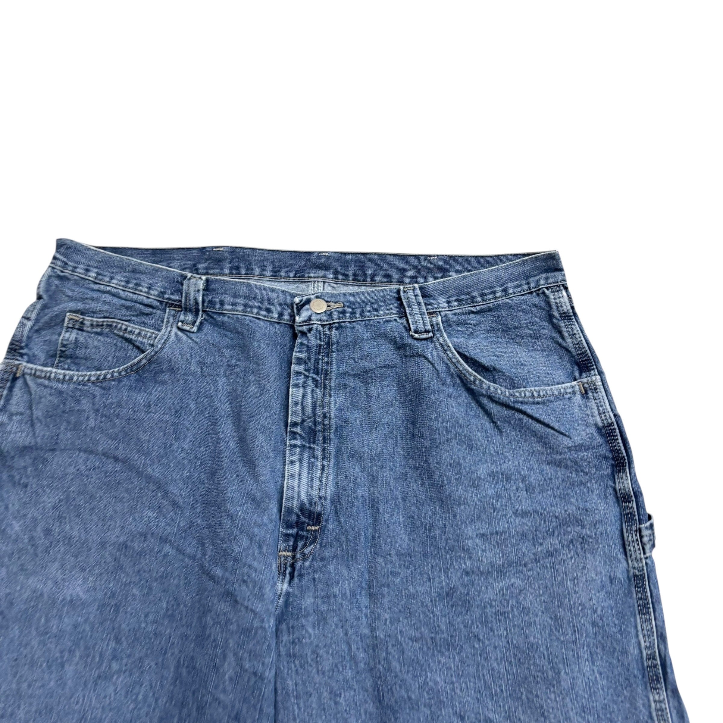 Wrangler Baggy Jorts W40 Mens Mid Blue Carpenter Denim Shorts Relaxed Fit