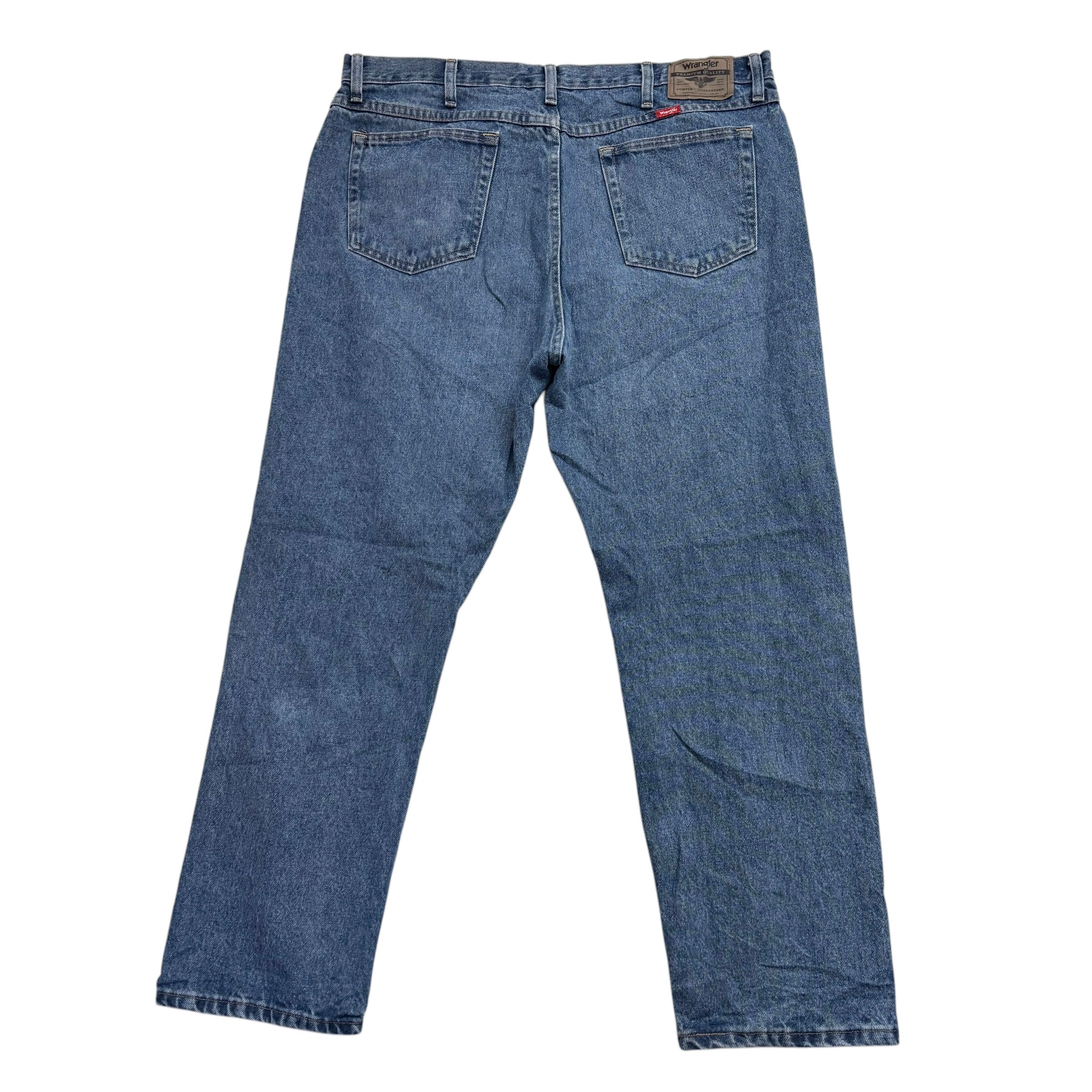 Wrangler Jeans W40 L30 Mens Mid Blue Regular Straight Fit Denim (E)