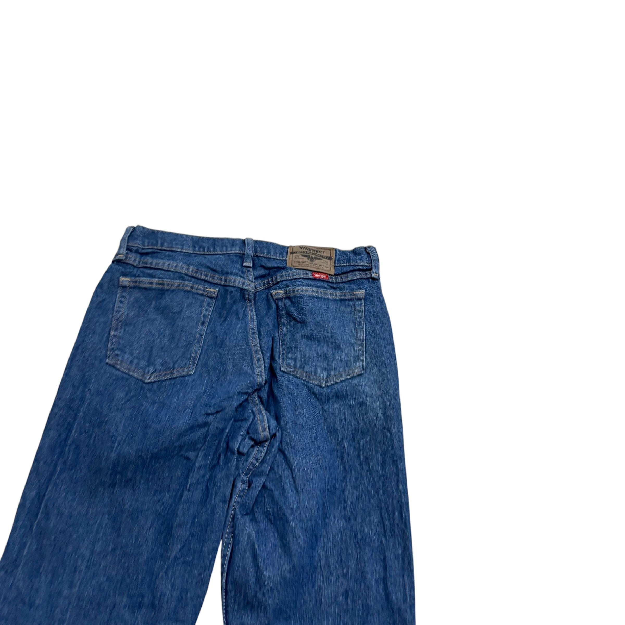 Wrangler Jeans W30 L32 Mens Mid Blue Relaxed Straight Fit Stretch Denim (E)