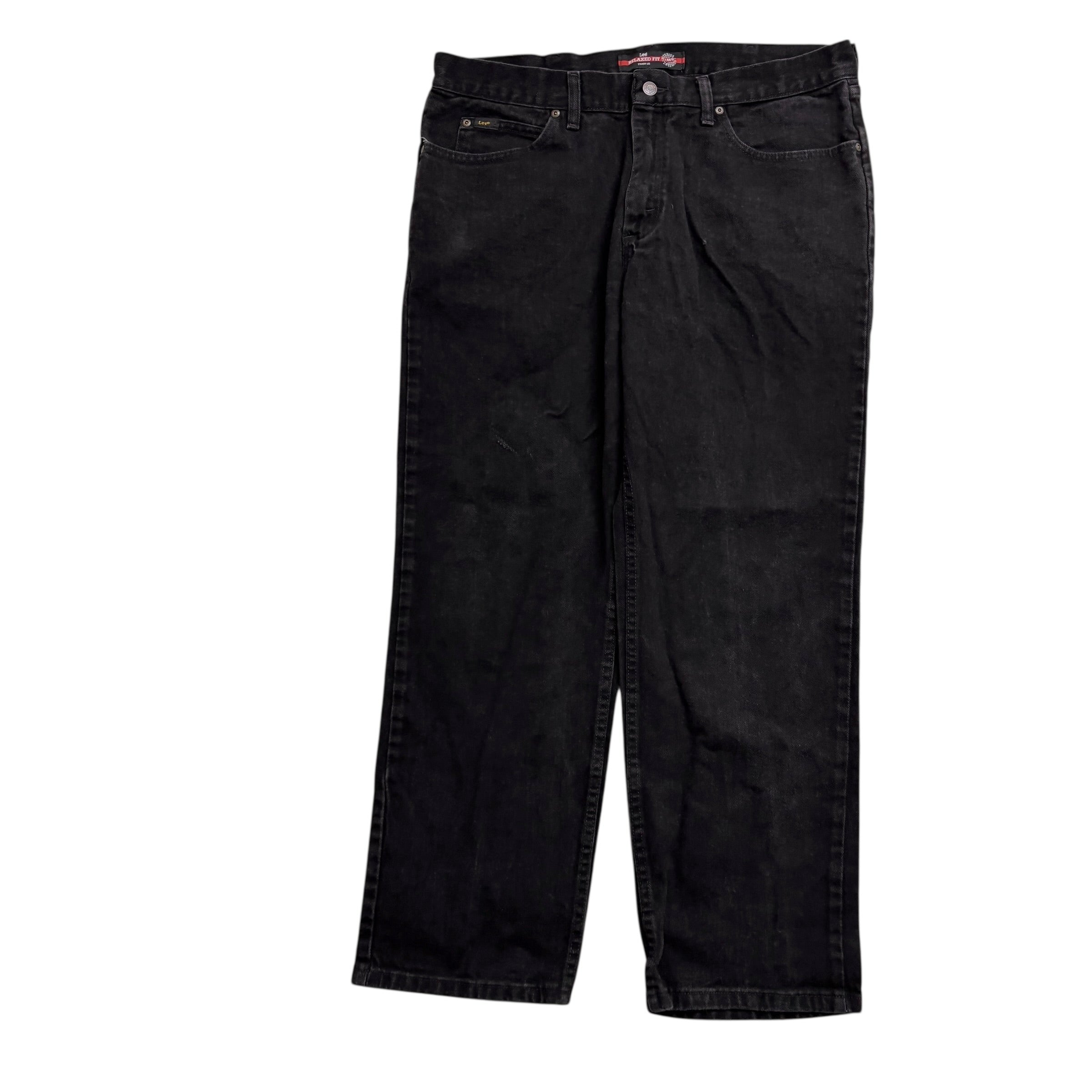 Lee Jeans W38 L30 Mens Black Relaxed Straight Fit Vintage Denim