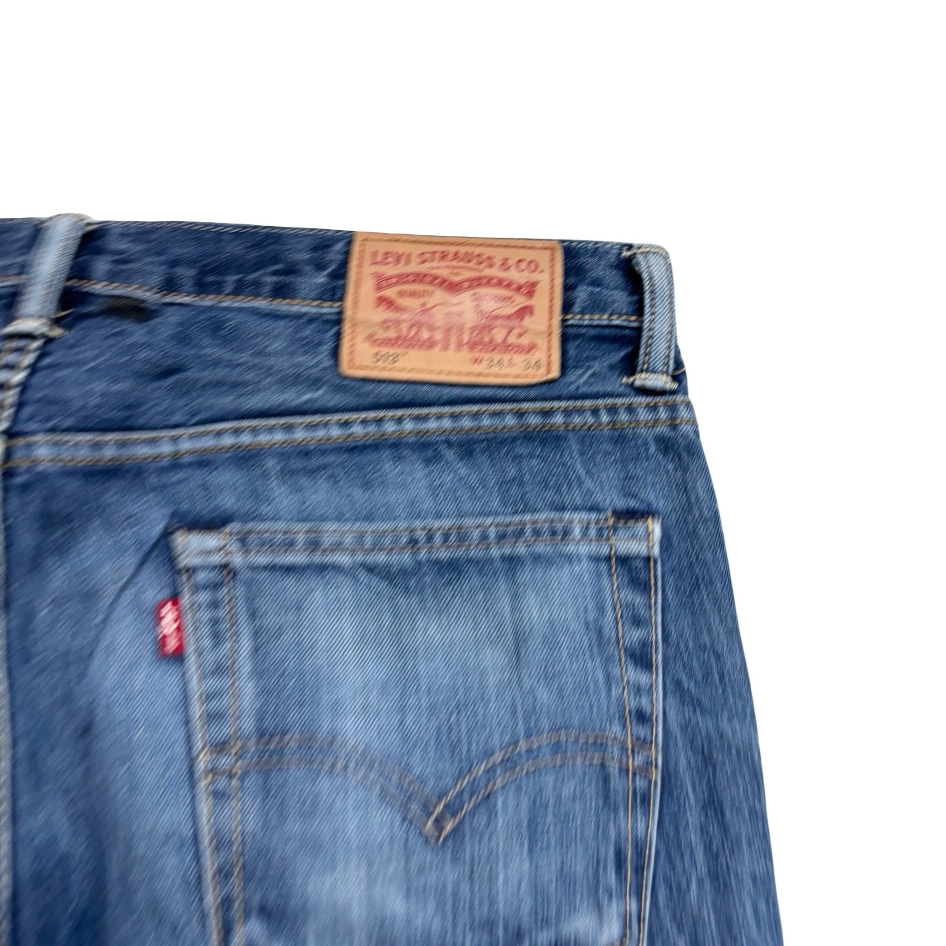 Levis 513 Jeans W34 L34 Mens Mid Blue Slim Straight Fit Denim (F)