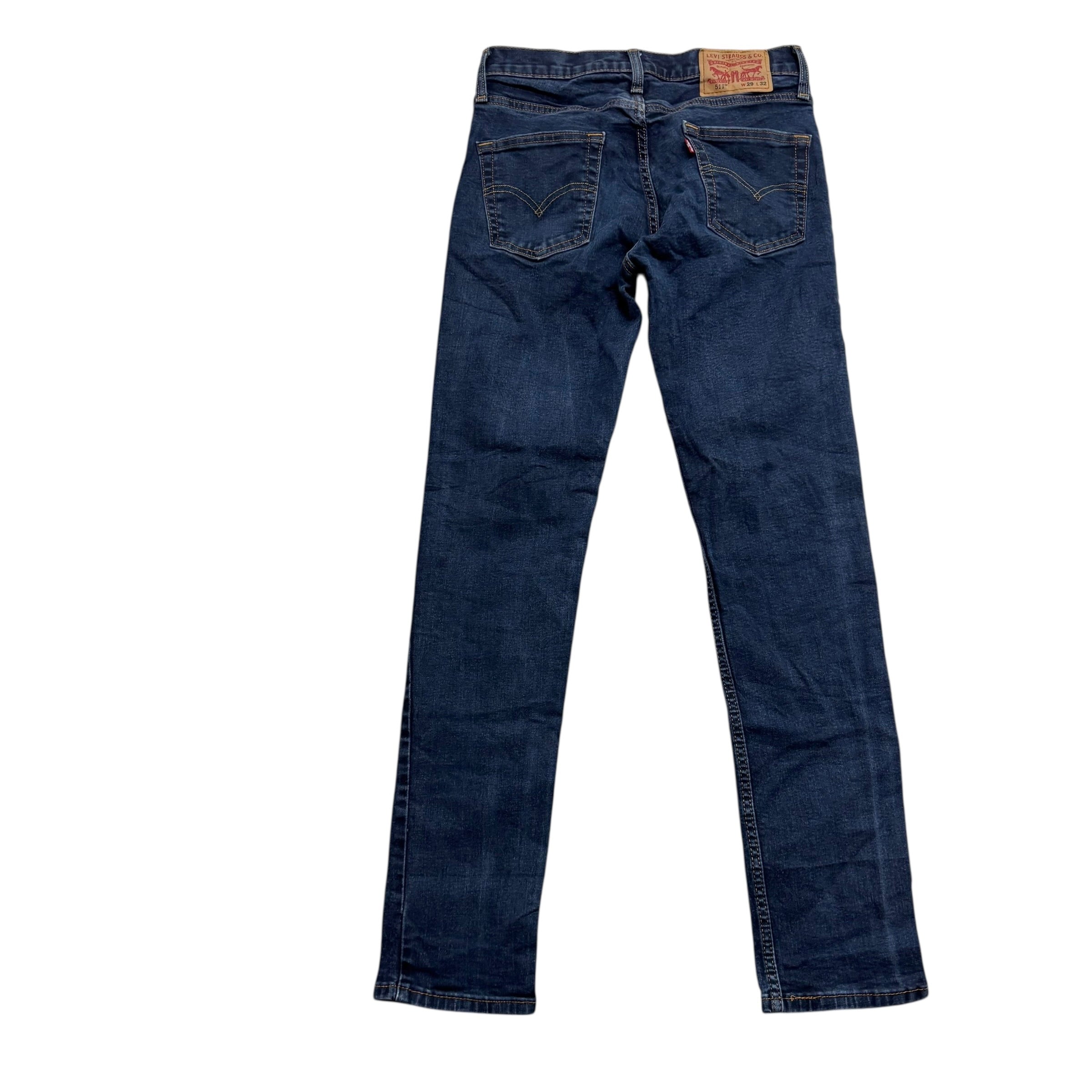 Levis 511 Jeans W29 L32 Mens Dark Blue Slim Fit Stretch Denim (E)
