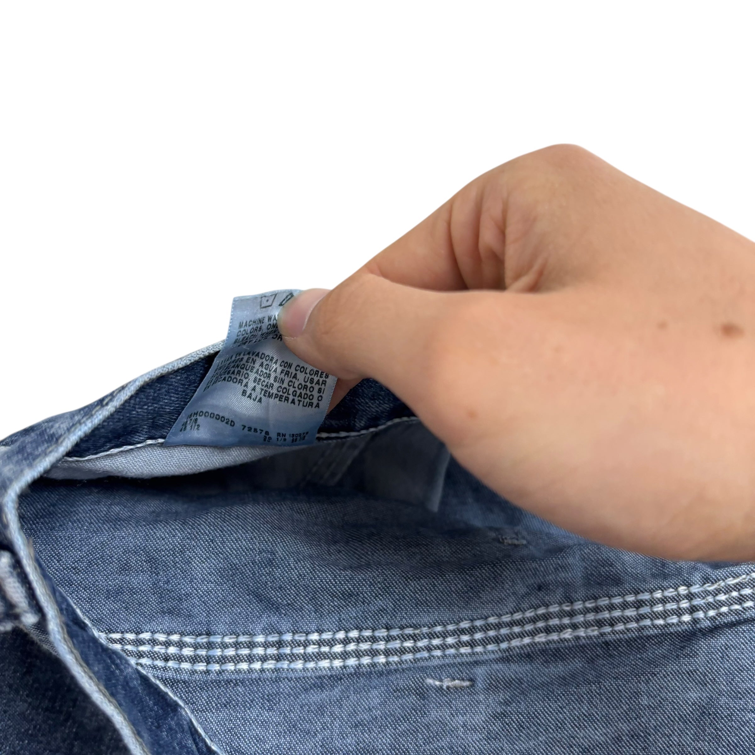 Wrangler Carpenter Jeans W46 L30 Mens Mid Blue Relaxed Straight Fit Denim (E)