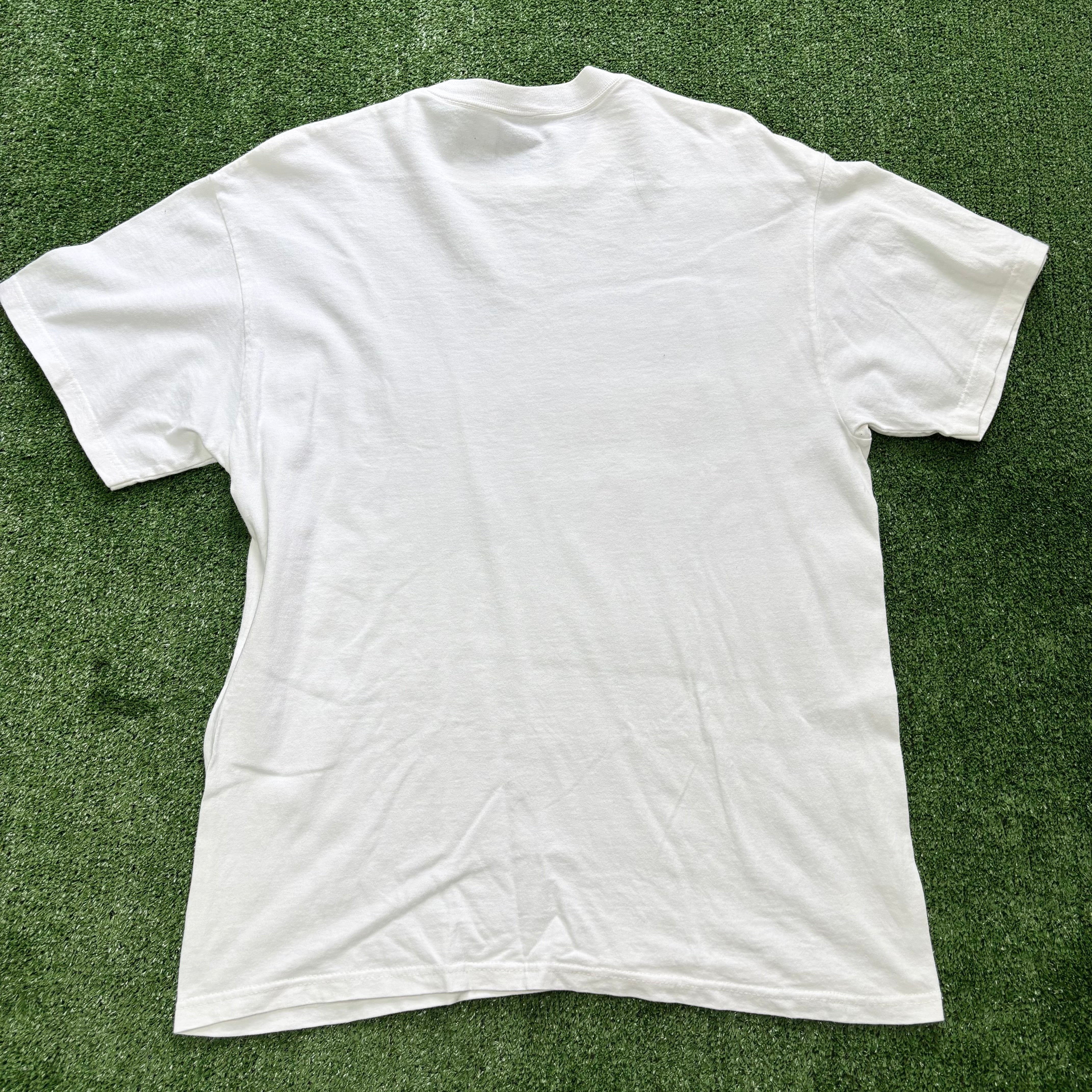 Vintage T Shirt Mens Large White Graphic Print 90s USA Tourist (E)