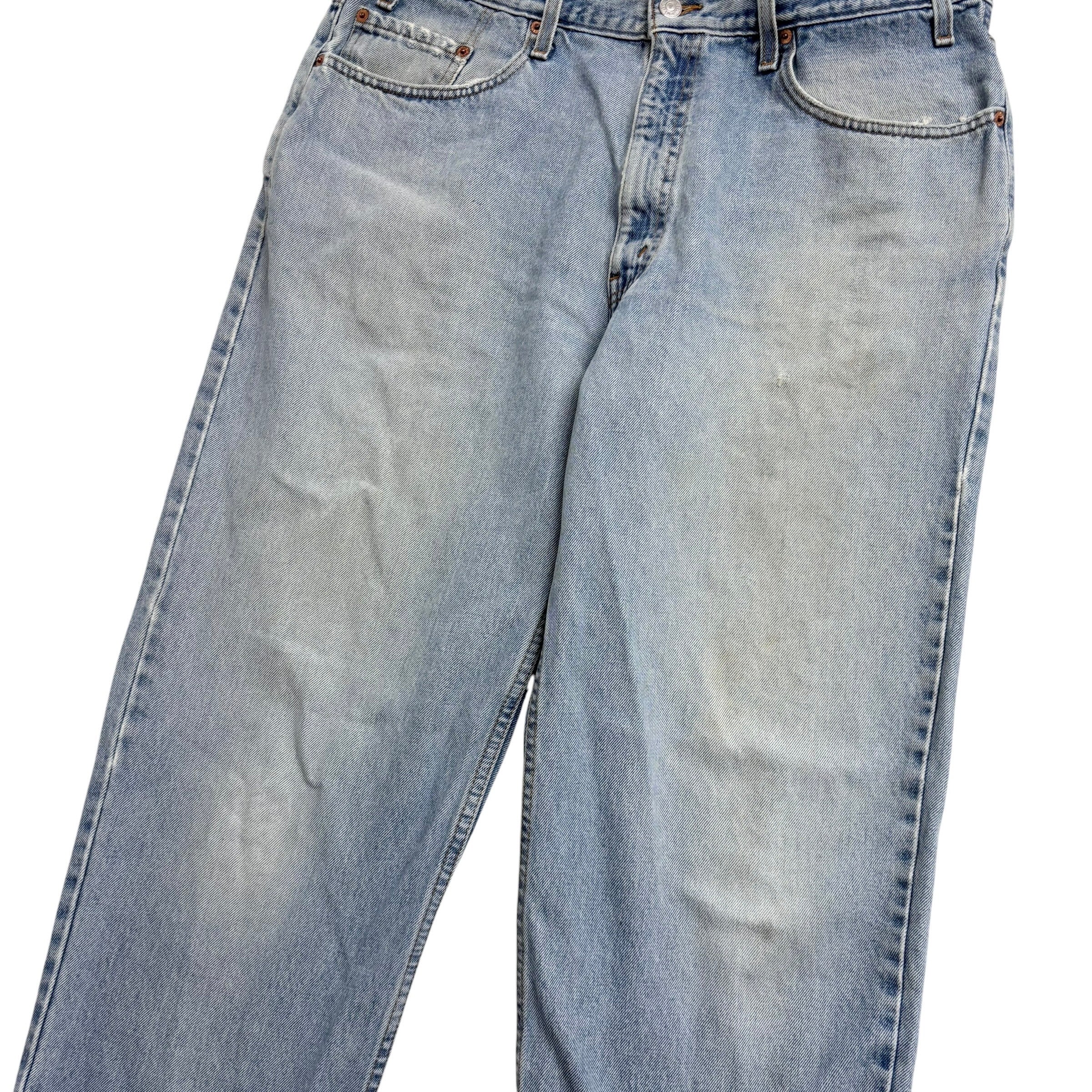 Levis 550 Jeans W38 L32 Mens Light Blue Relaxed Straight Vintage Denim (F)