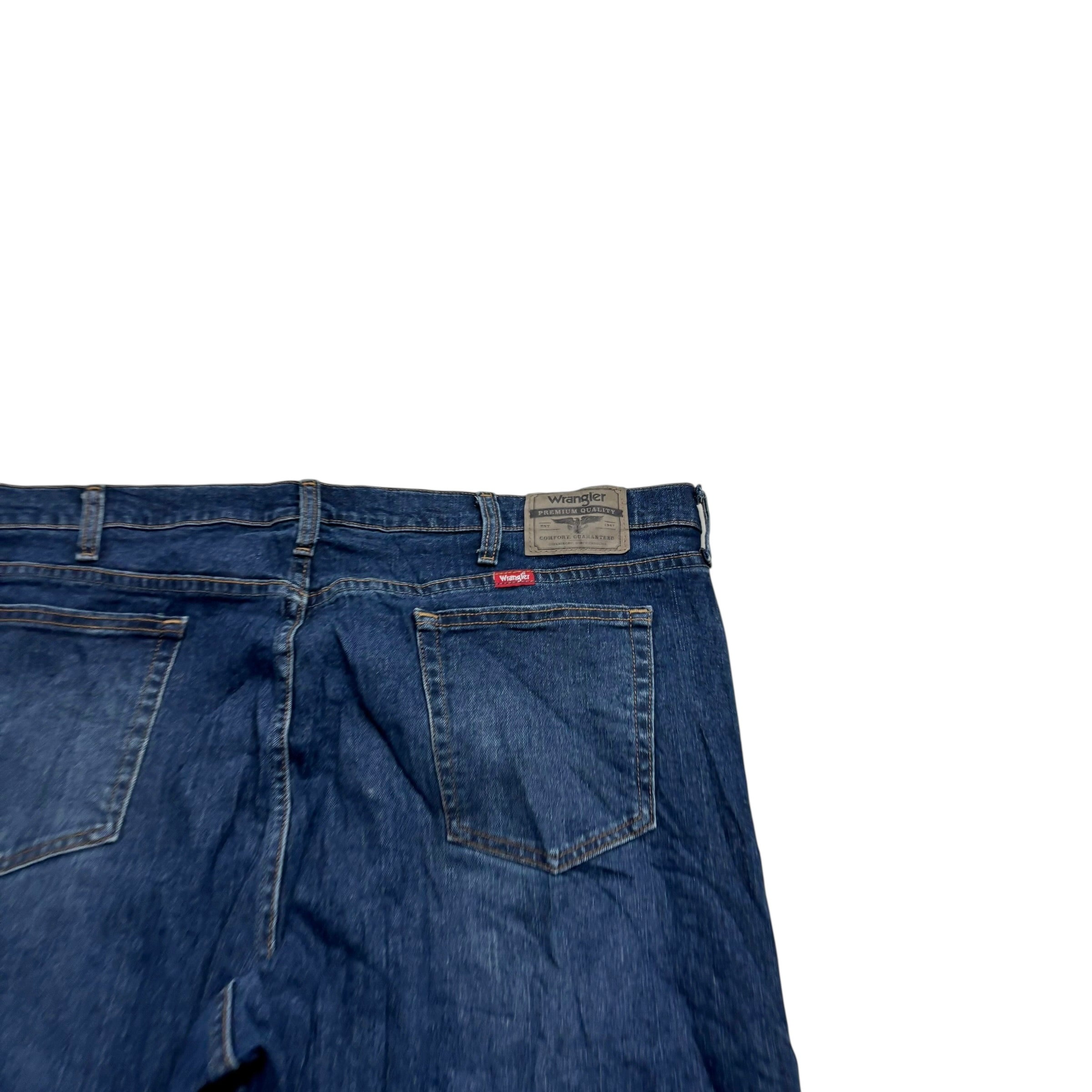 Wrangler Jeans W44 L30 Mens Dark Blue Relaxed Straight Fit Stretch Denim (E)