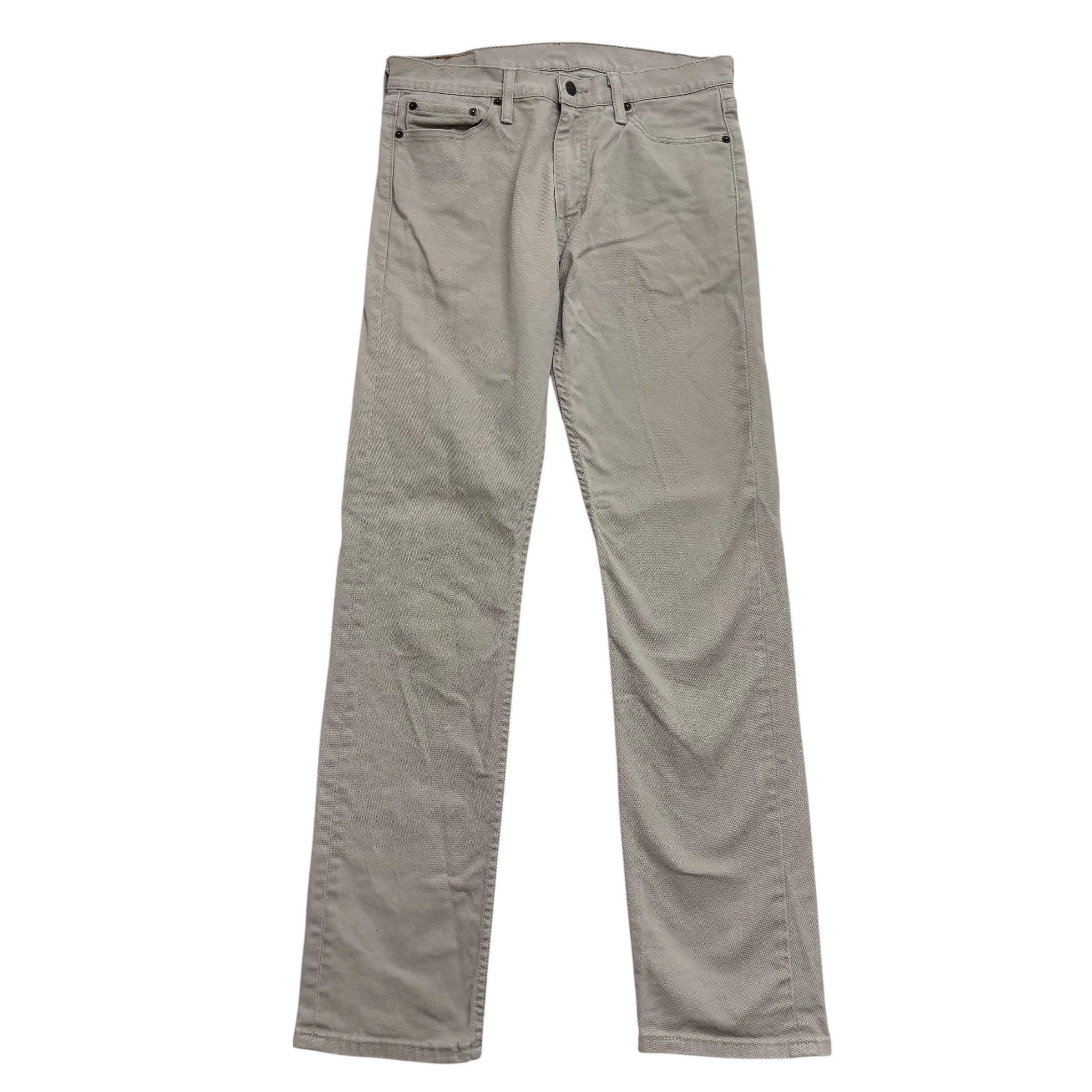 Levis 513 Jeans W32 L34 Mens Beige Stone Slim Straight Fit Stretch (E)