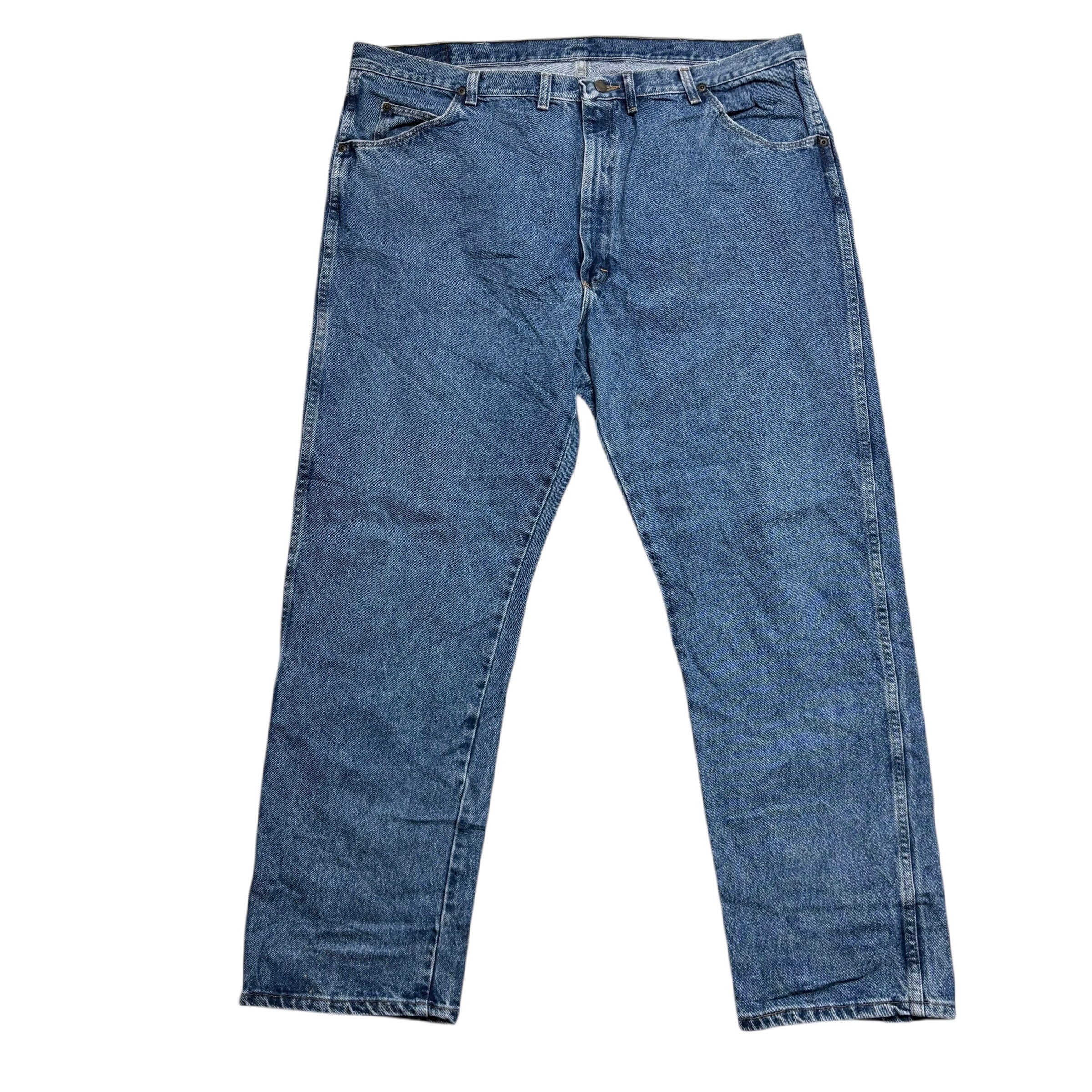 Wrangler Jeans W44 L30 Mens Mid Blue Regular Straight Fit Vintage Denim