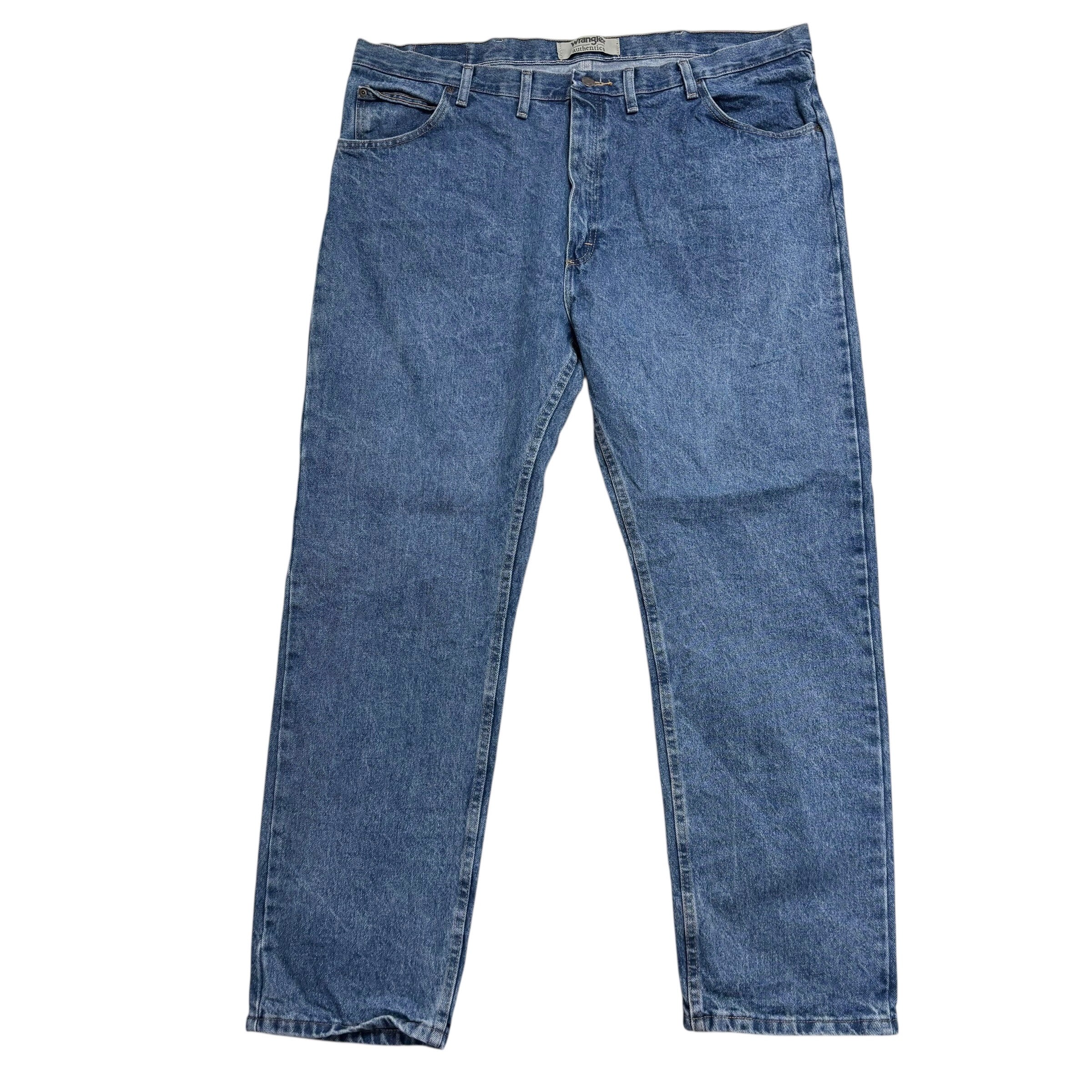 Wrangler Jeans W44 L32 Mens Mid Blue Regular Straight Fit Denim