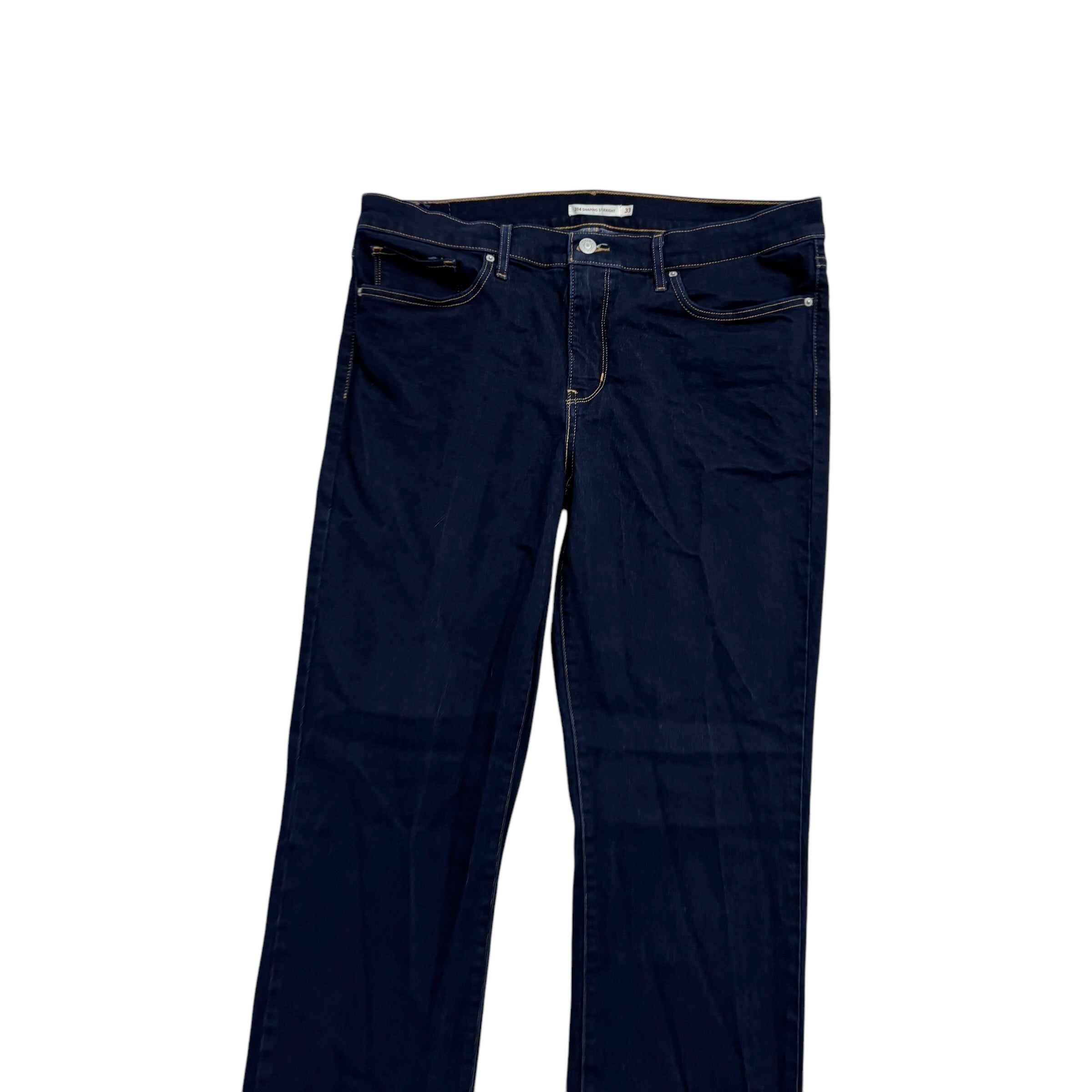 Levis 314 Jeans W33 L32 Womens Dark Blue Shaping Straight Fit Stretch Denim (E)