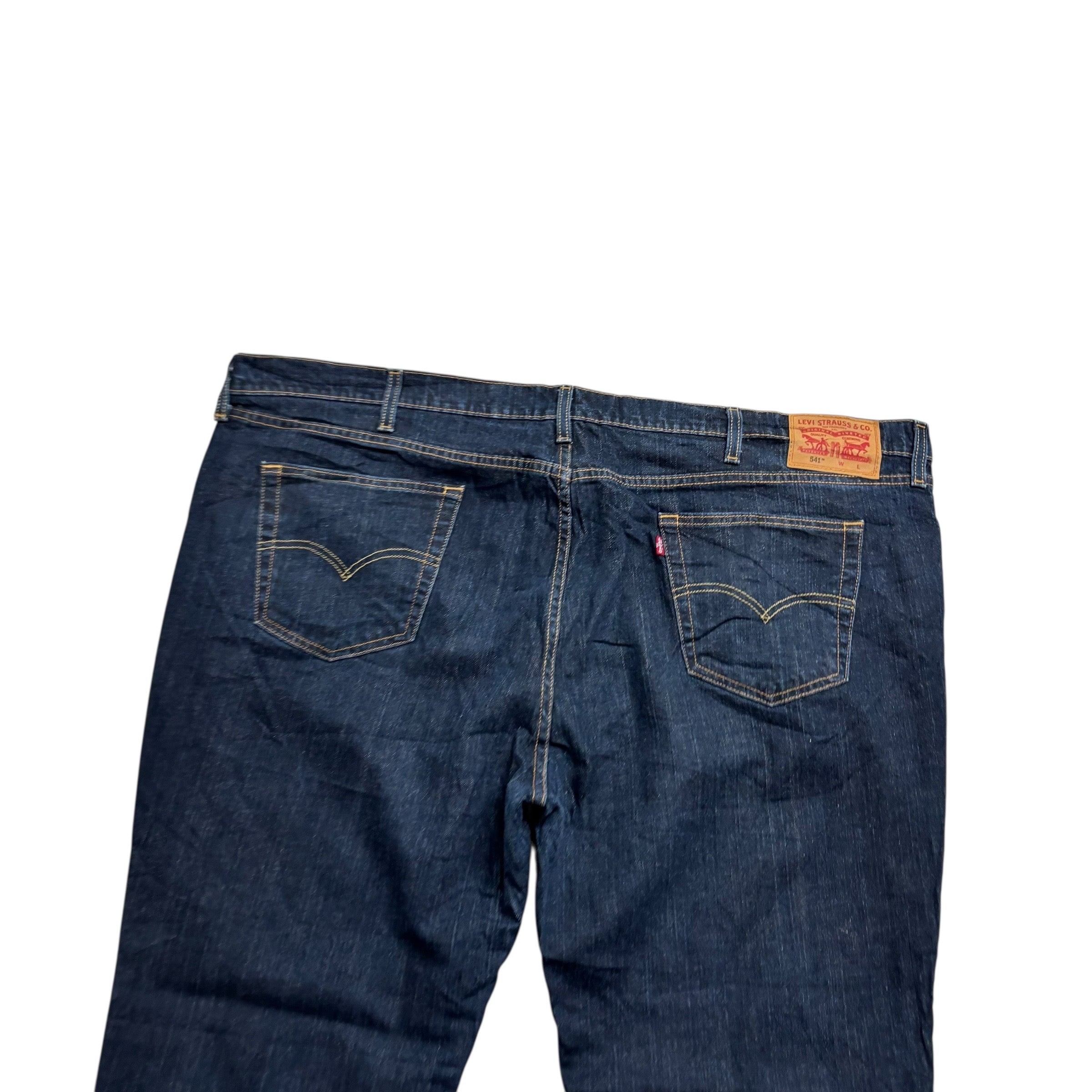 Levis 541 Jeans W50 L28 Mens Dark Blue Athletic Tapered Fit Stretch Denim