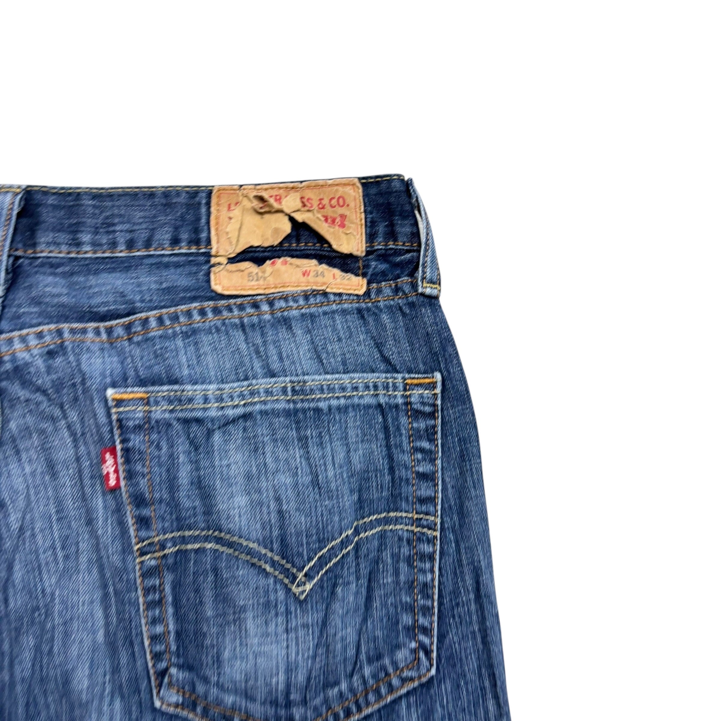 Levis 514 Jeans W34 L32 Mens Dark Blue Regular Straight Fit Denim (F)