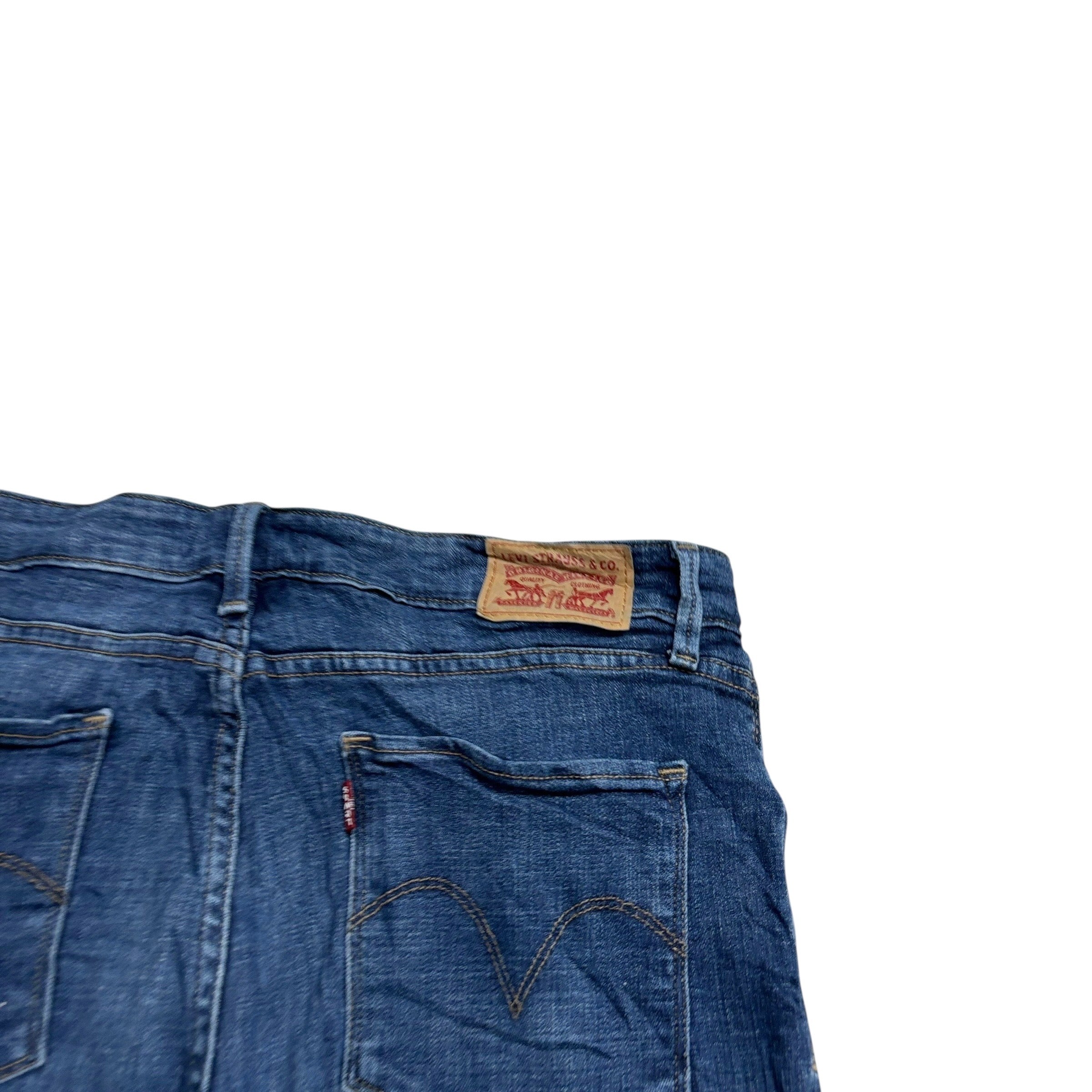 Levis Jeans W32 L30 Womens Mid Rise Skinny Fit Dark Blue Stretch Denim