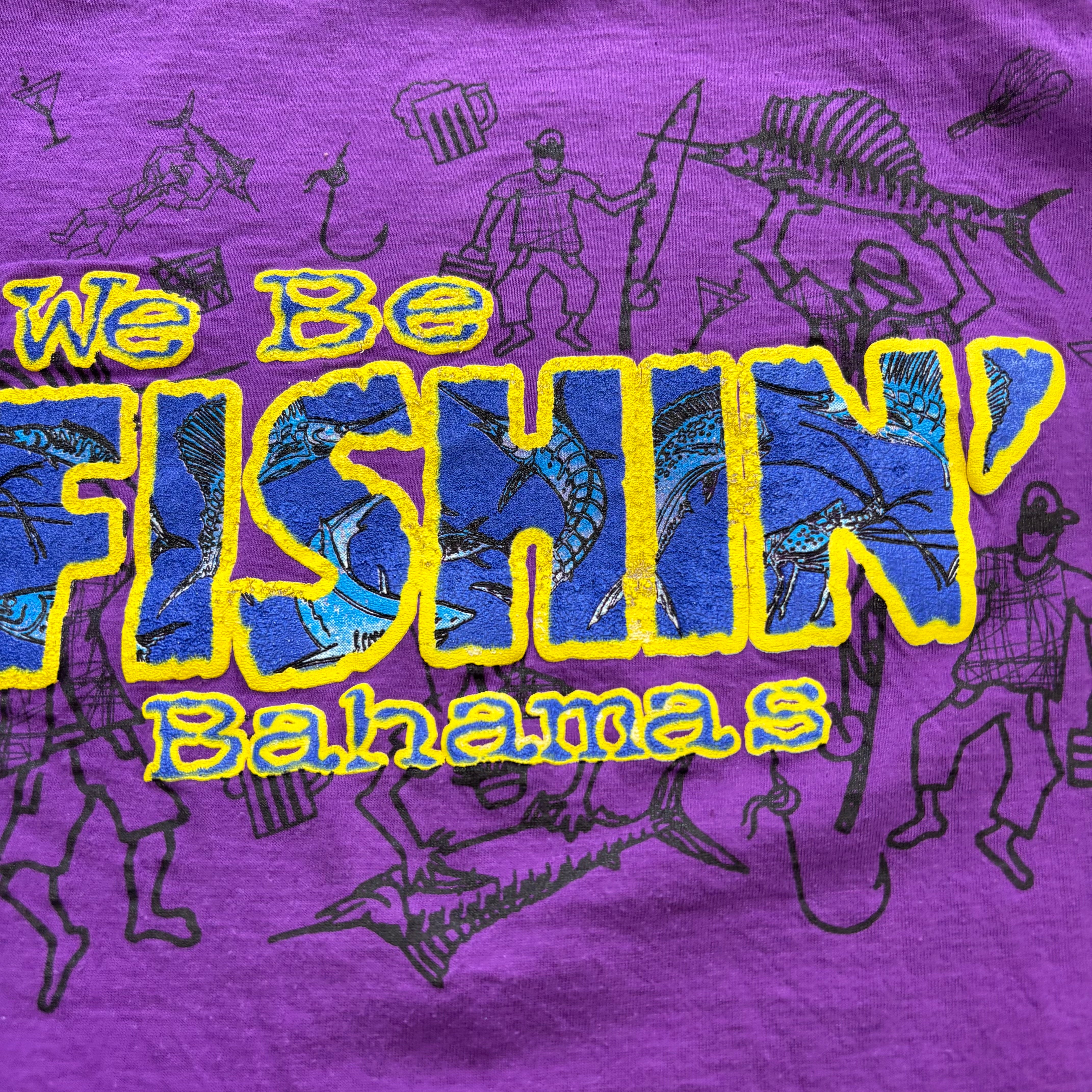 Vintage T Shirt Mens Medium Purple Single Stitch Graphic Print 90s Tourist (E)
