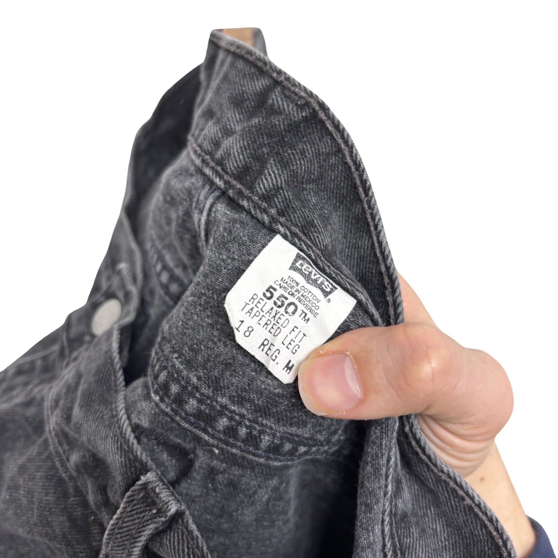 Levis 550 Jeans W35 L31 Womens Black Relaxed Tapered Fit Vintage Denim