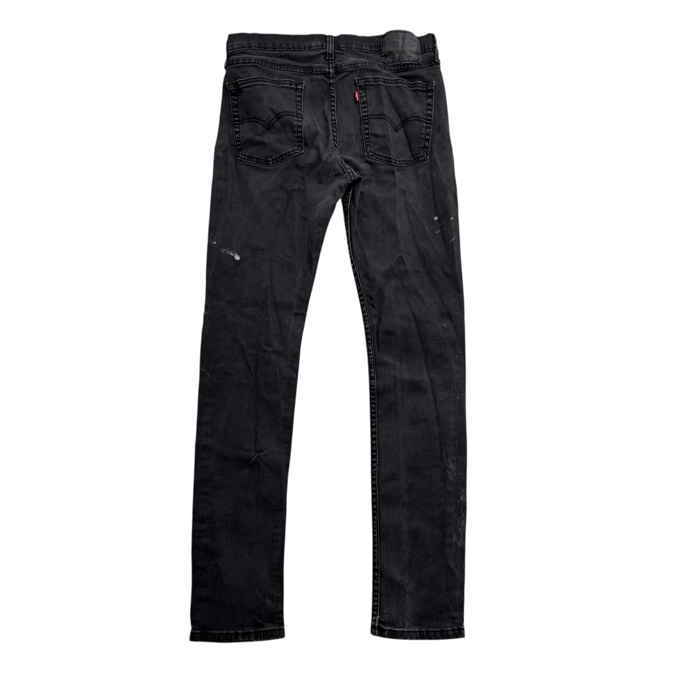 Levis 510 Jeans W30 L32 Mens Black Skinny Fit Stretch Denim (F)