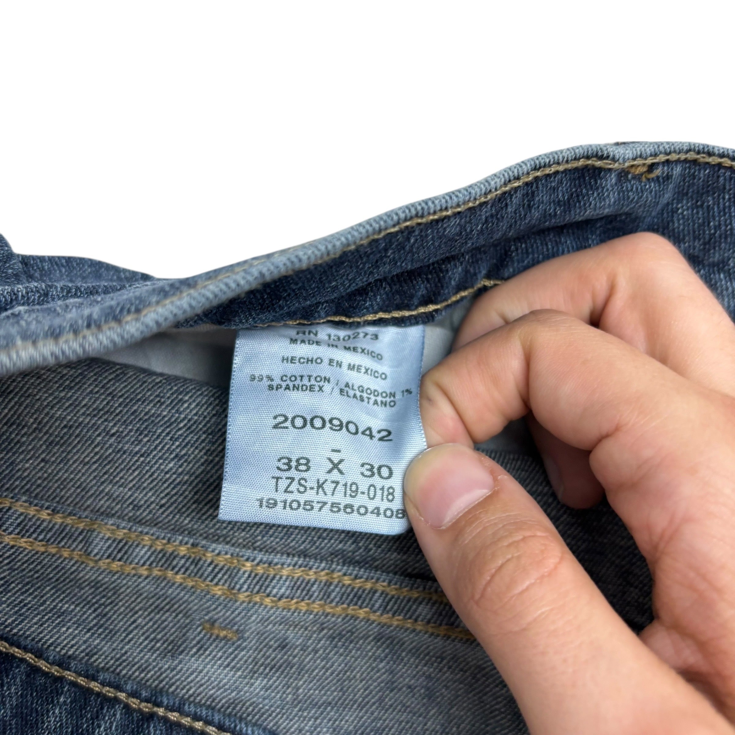 Lee Jeans W38 L30 Mens Mid Blue Regular Straight Fit Stretch Denim (E)