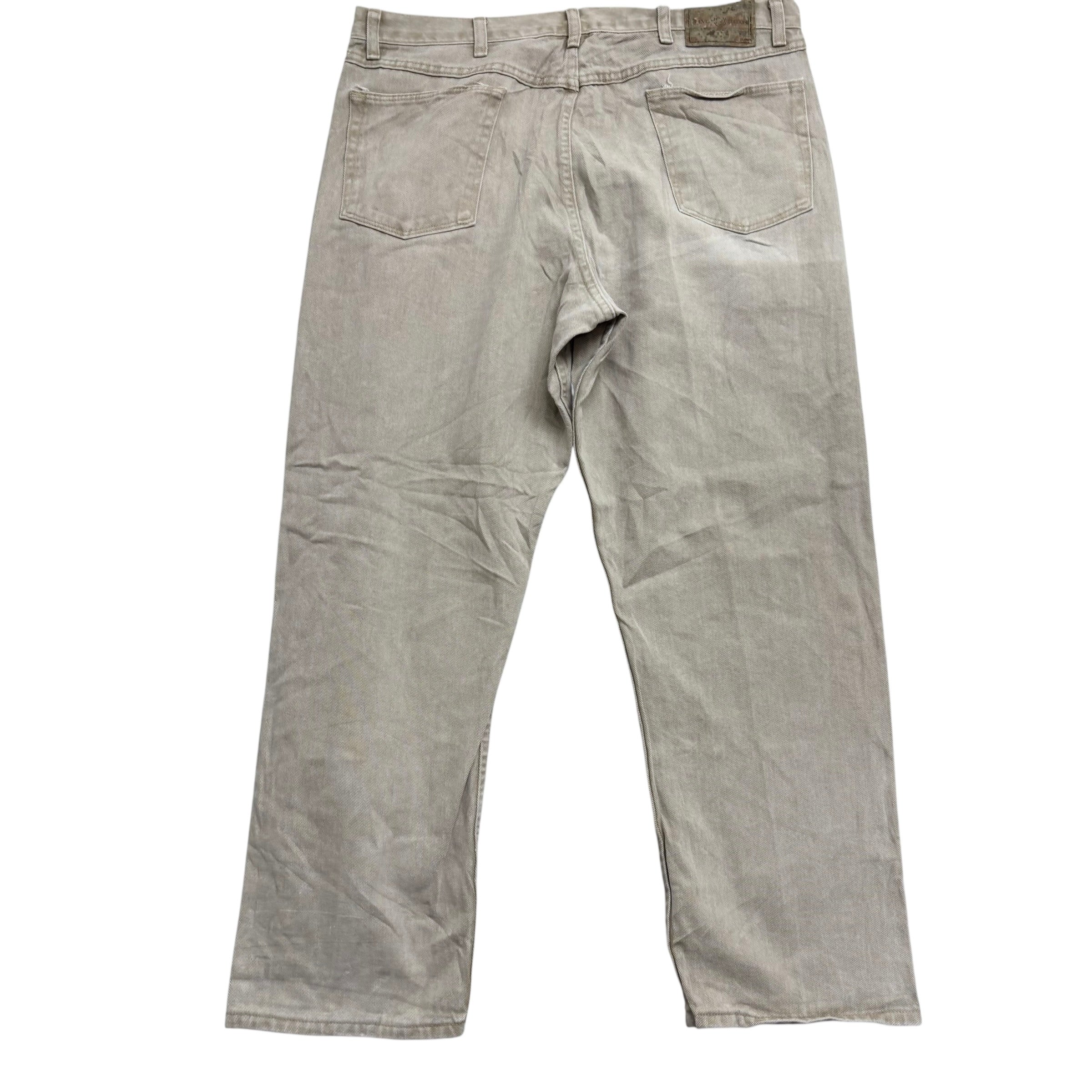 Wrangler Jeans W38 L30 Mens Beige Relaxed Straight Fit Vintage USA Made (E)