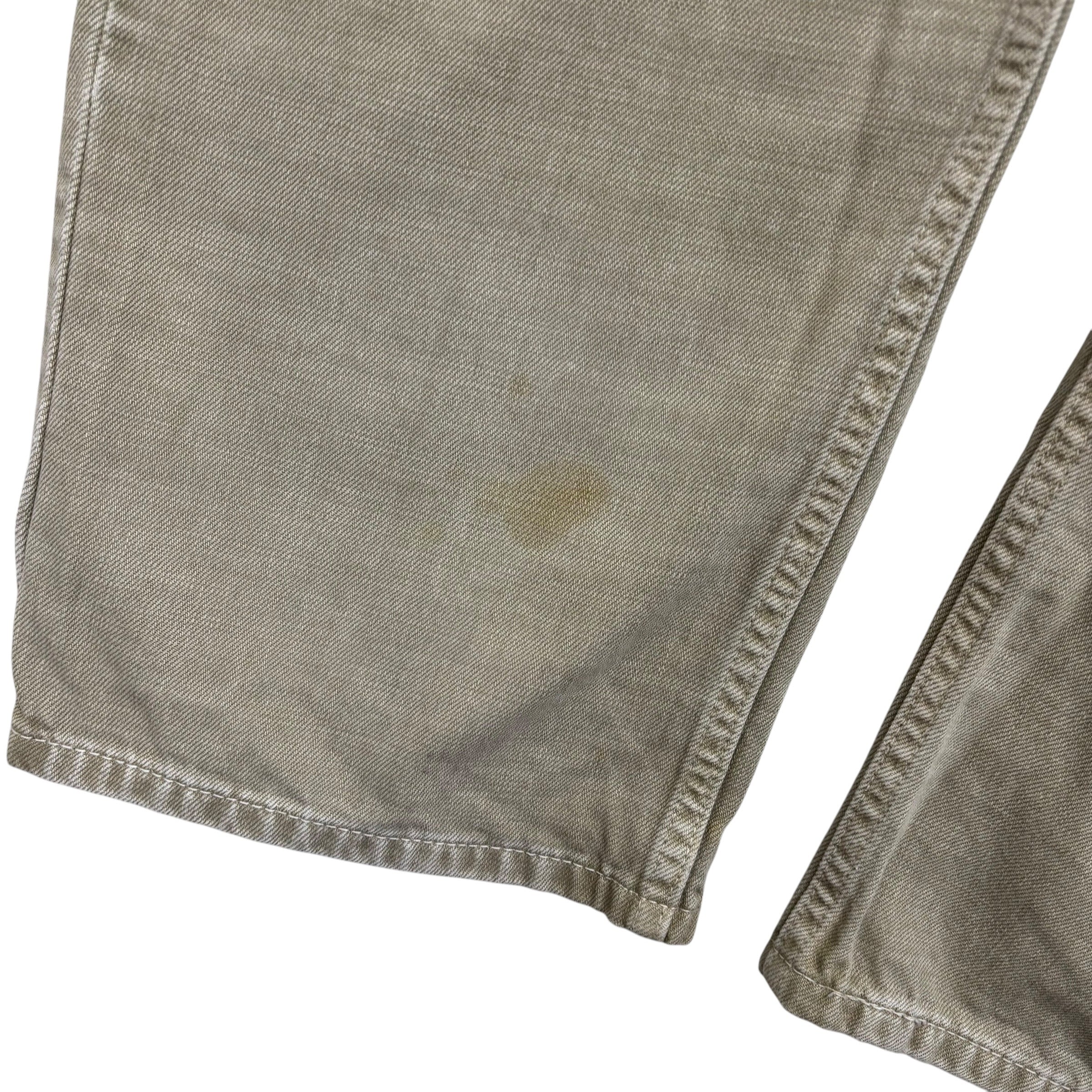 Levis 505 Jeans W38 L30 Mens Lime Green Regular Straight Fit Vintage Denim (F)