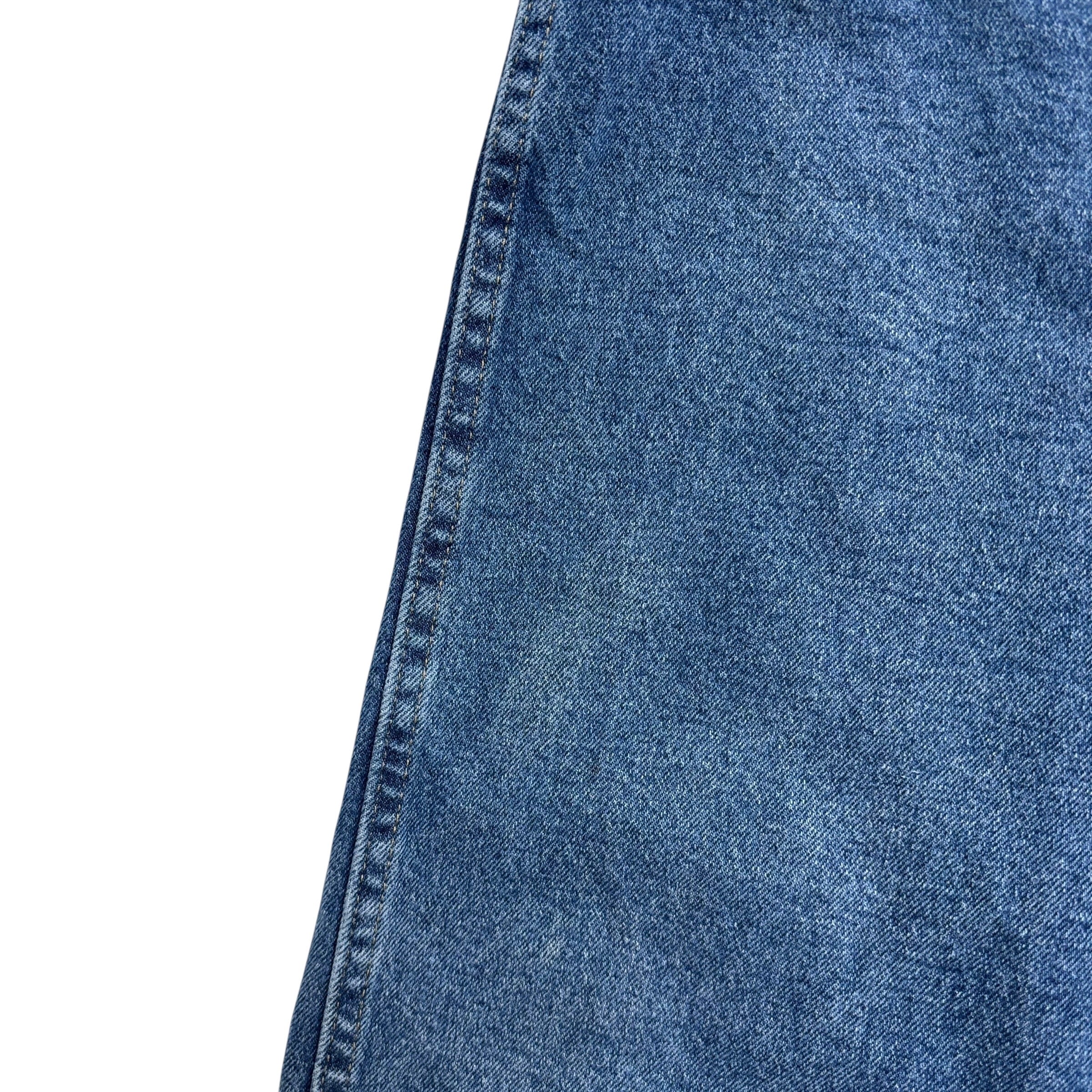 Wrangler Jeans W44 L30 Mens Mid Blue Regular Straight Fit Stretch Denim (E)