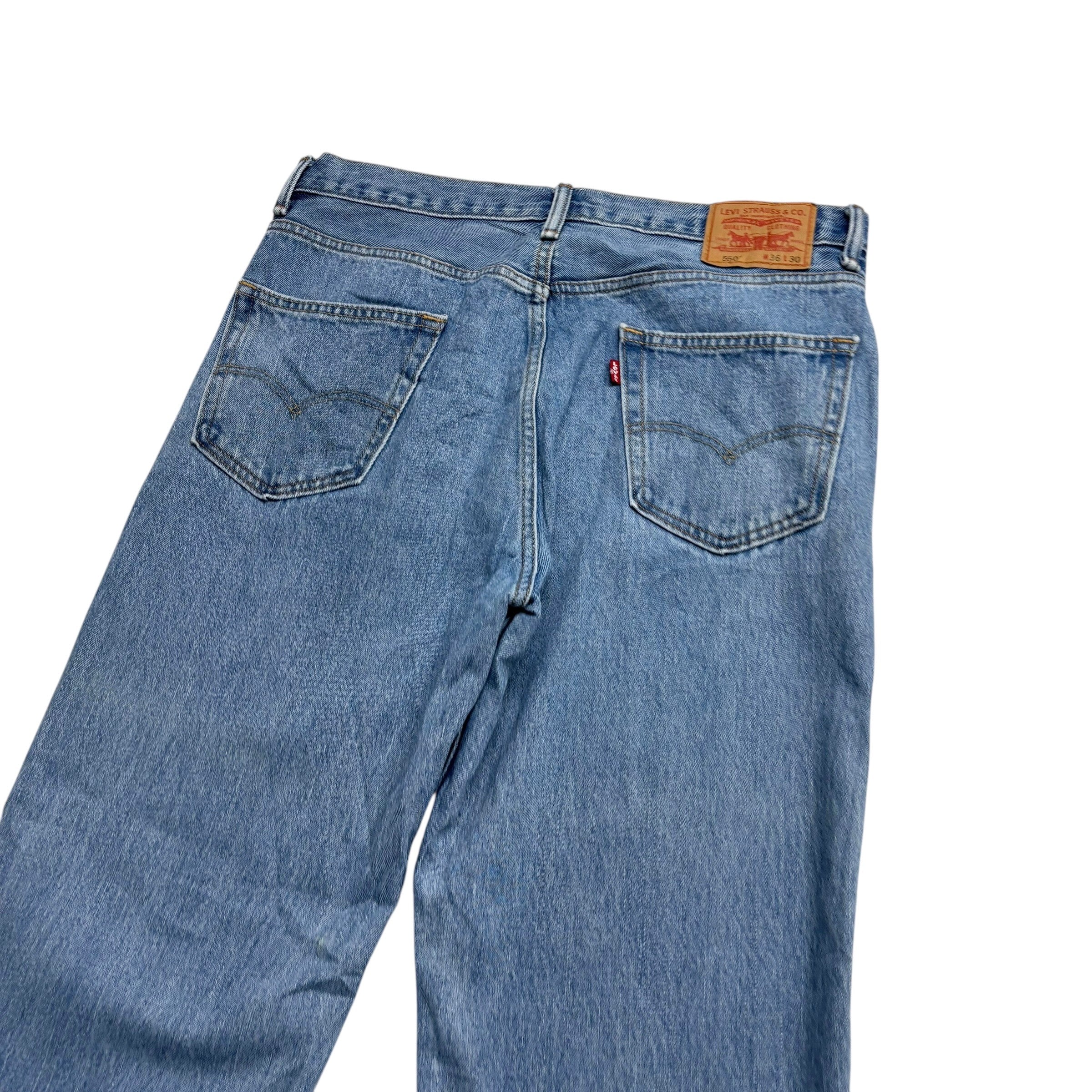 Levis 550 Jeans W36 L30 Mens Light Blue Relaxed Straight Fit Vintage Denim (E)