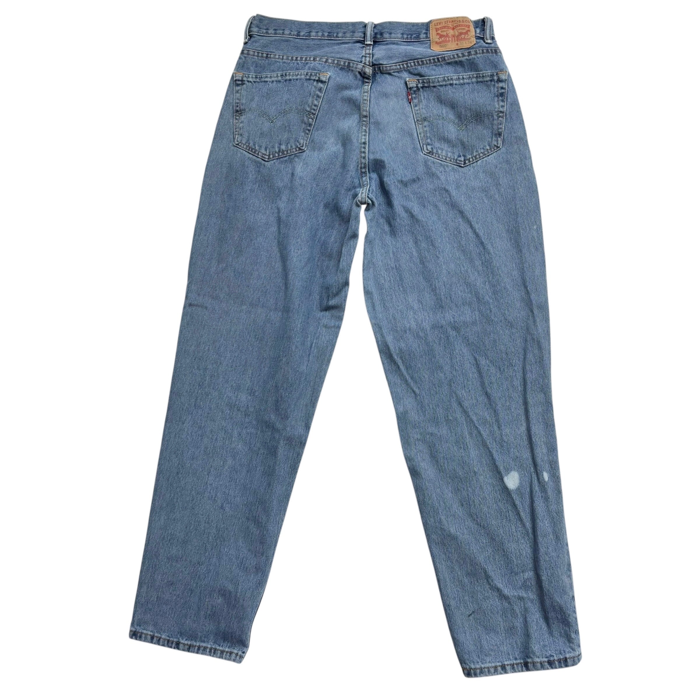 Levis 560 Jeans W36 L33 Mens Mid Blue Baggy Relaxed Comfort Fit Denim (F)