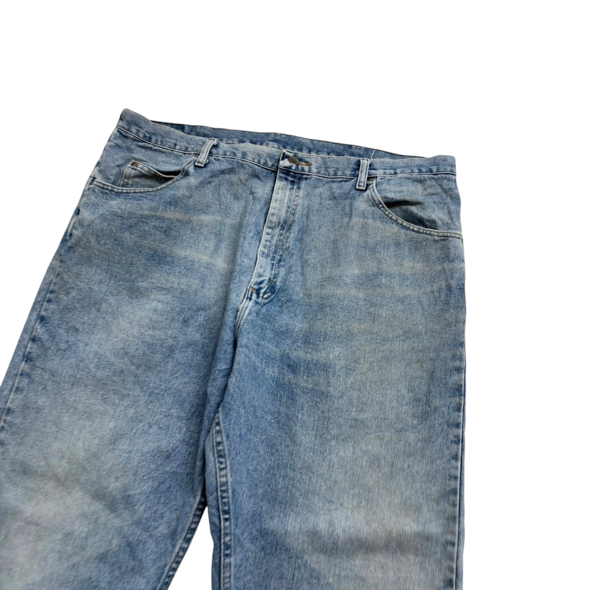 Wrangler Jeans W42 L32 Mens Light Blue Relaxed Straight Fit Denim (F)