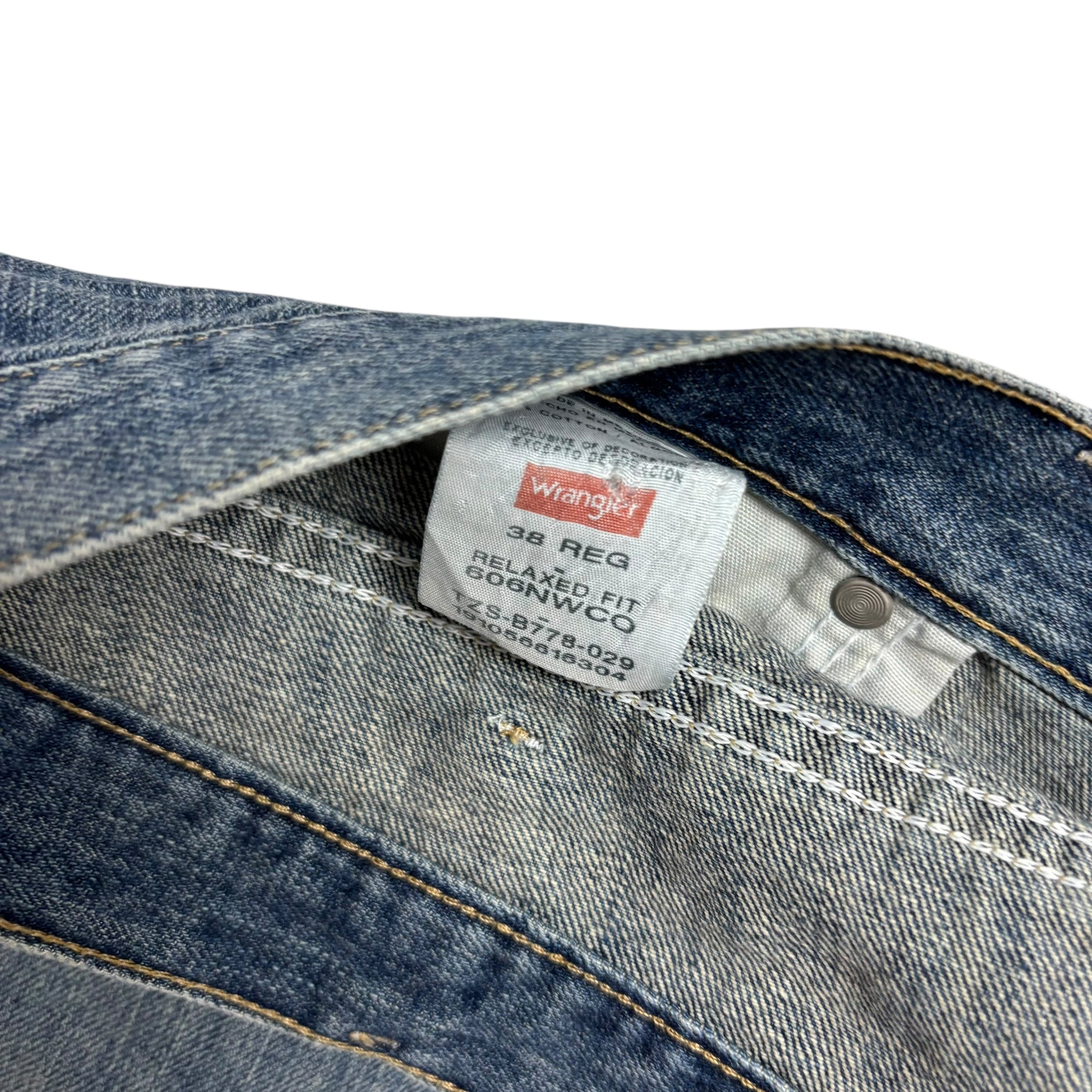 Wrangler Baggy Jorts W38 Mens Denim Shorts Mid Blue Relaxed Fit (E)