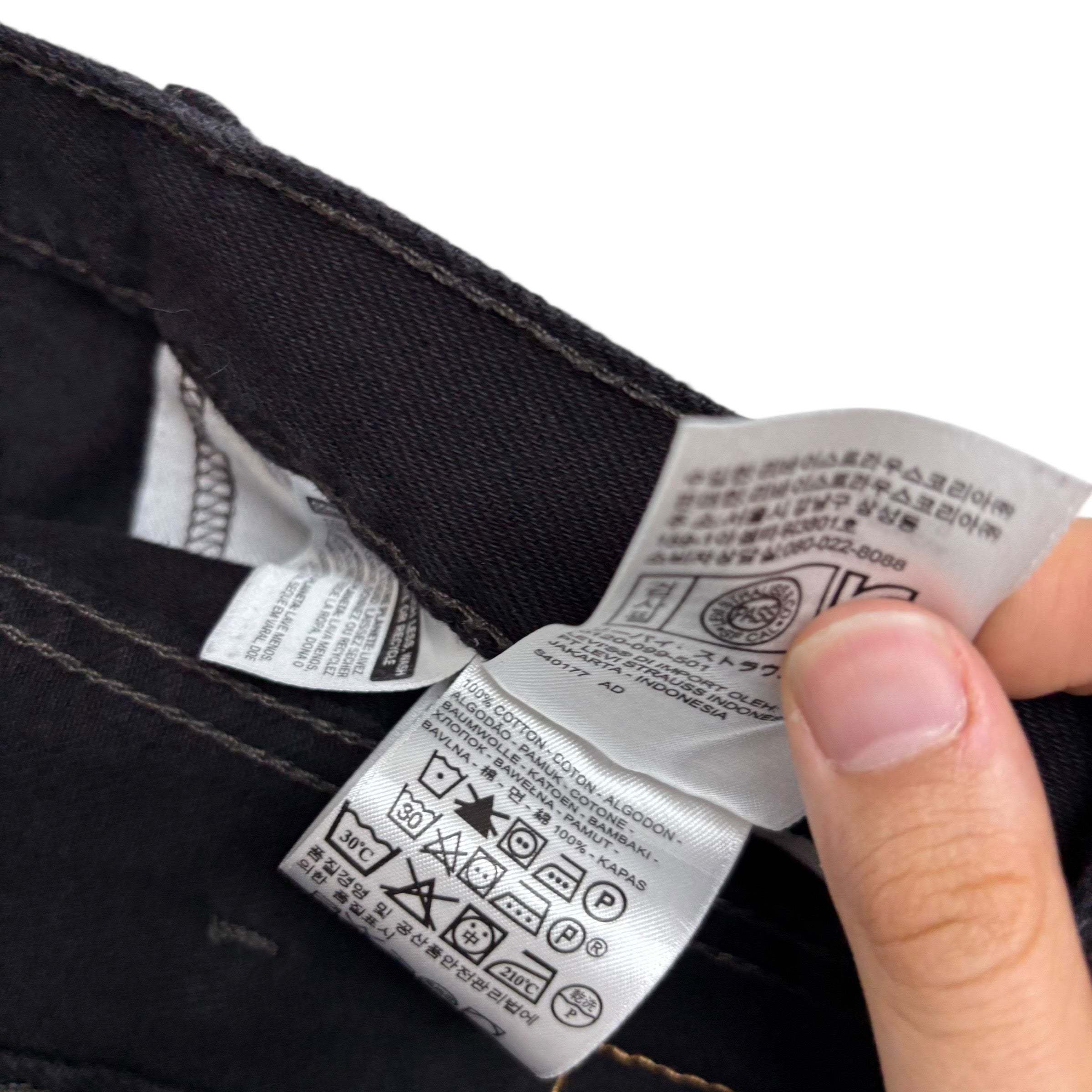 Levis 550 Jeans W44 L34 Mens Black Baggy Relaxed Straight Fit Denim (E)