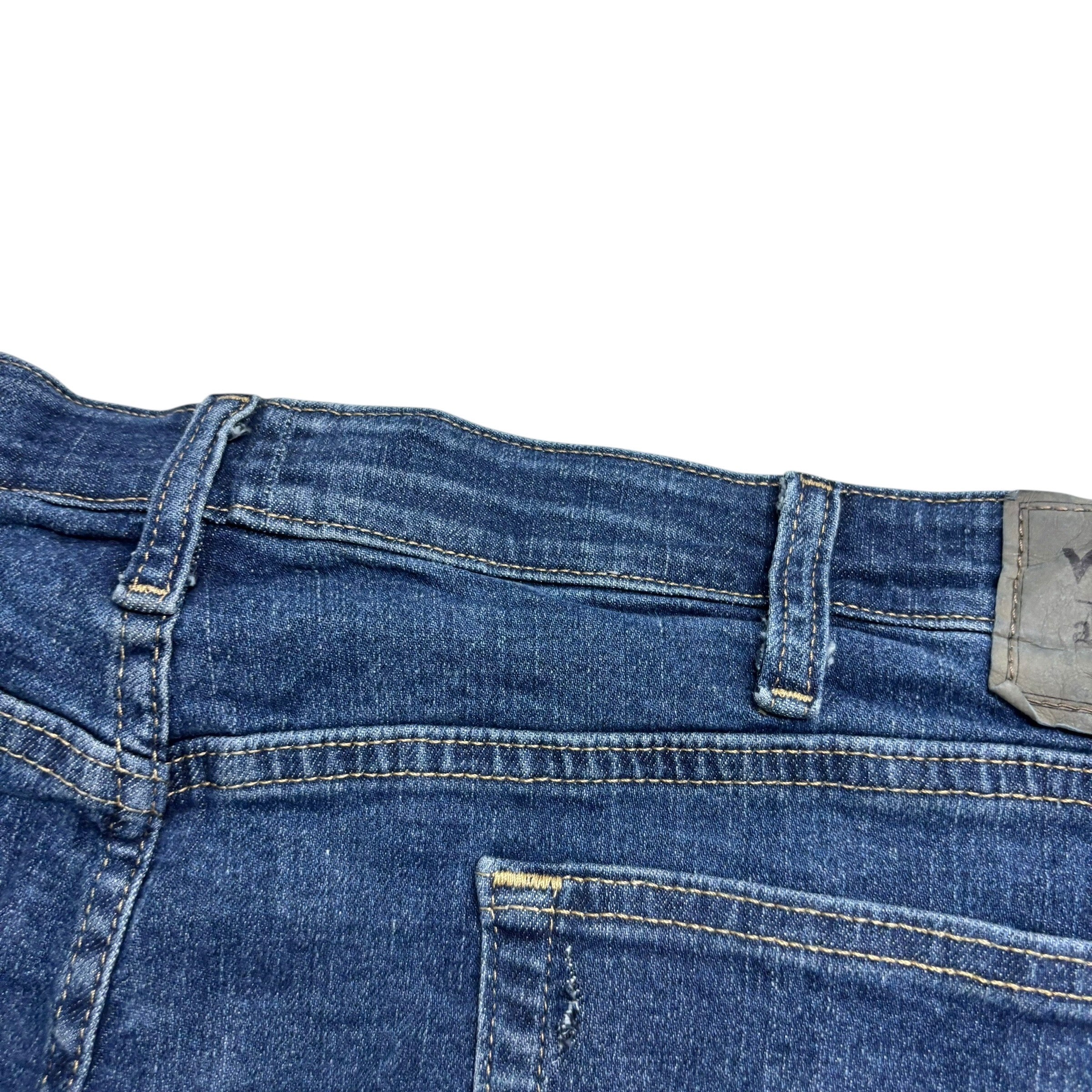 Wrangler Jeans W46 L30 Mens Dark Blue Regular Straight Fit Stretch Denim (F)